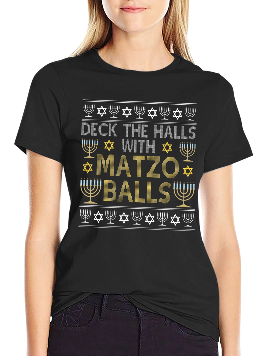Deck the Halls with Matzo Balls Hanukkah T-Shirt