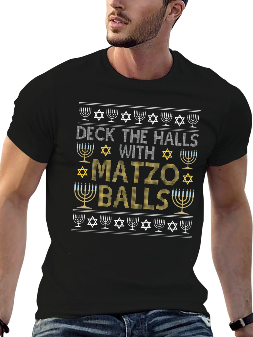 Deck the Halls with Matzo Balls Hanukkah T-Shirt