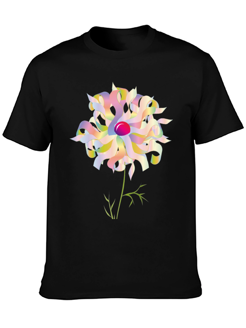Abstract Floral Graphic Tee - Black Unisex Shirt
