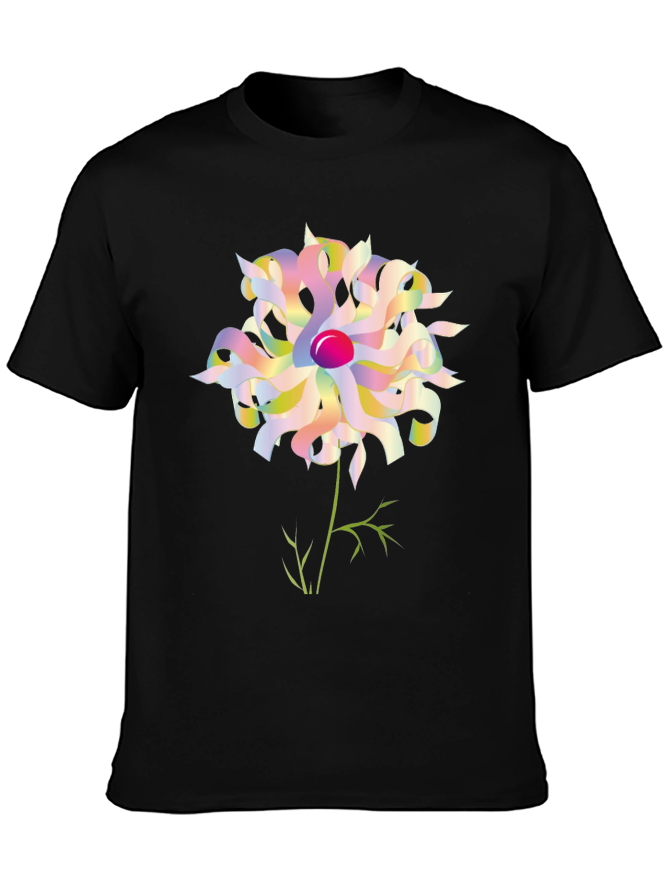 Abstract Floral Graphic Tee - Black Unisex Shirt