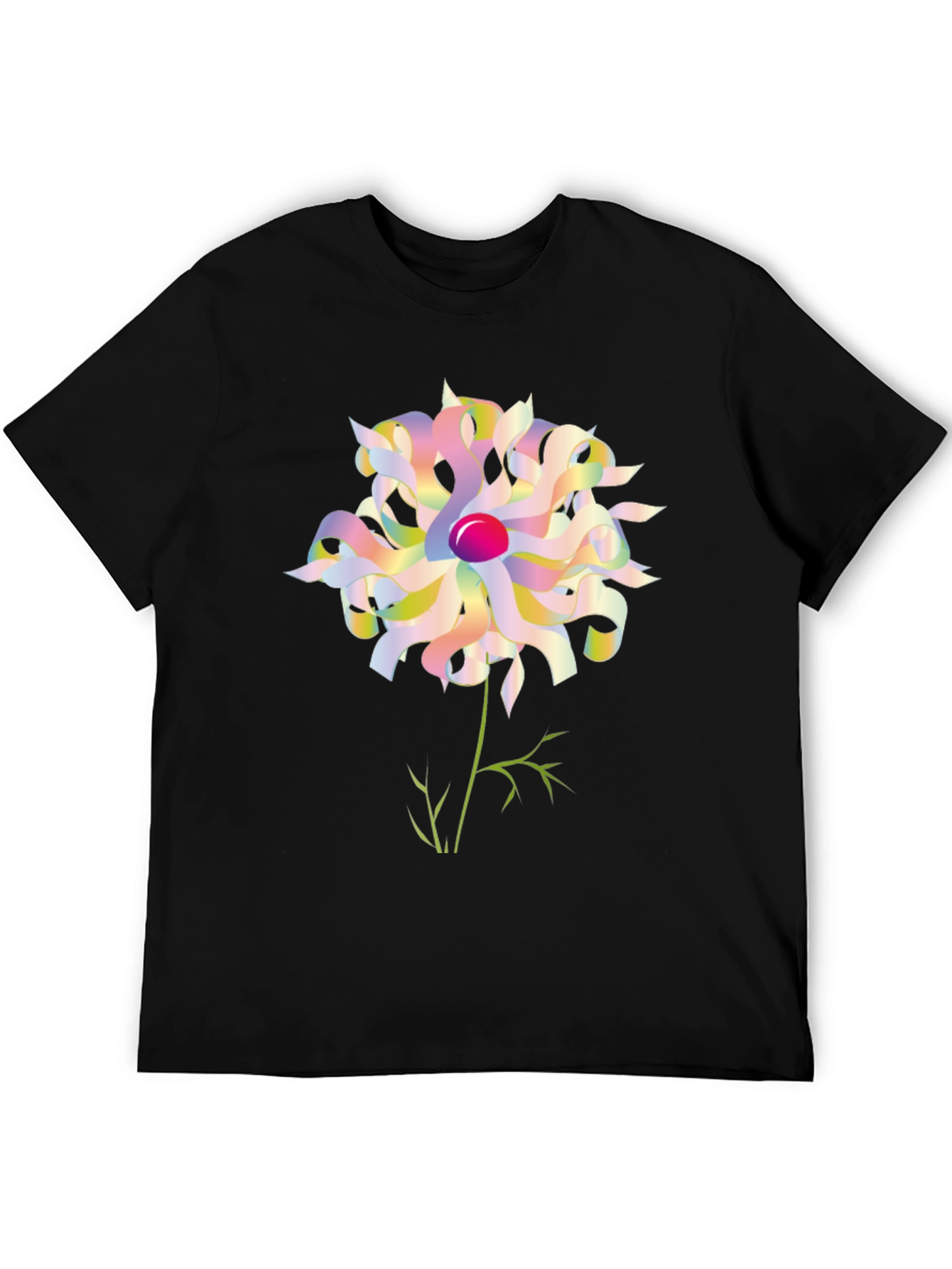 Abstract Floral Graphic Tee - Black Unisex Shirt