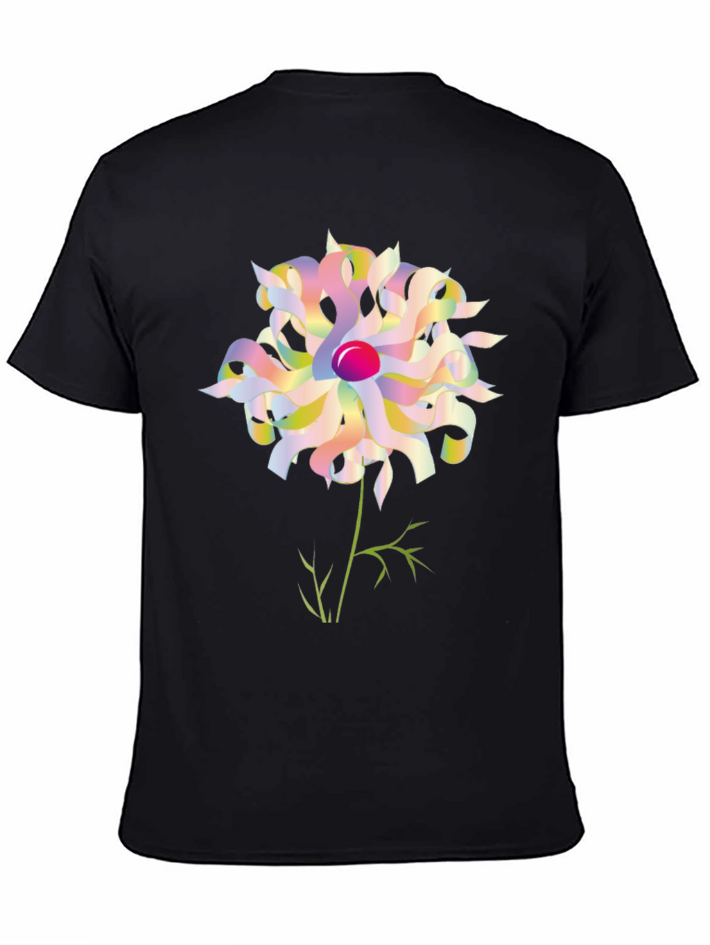 Abstract Floral Graphic Tee - Black Unisex Shirt
