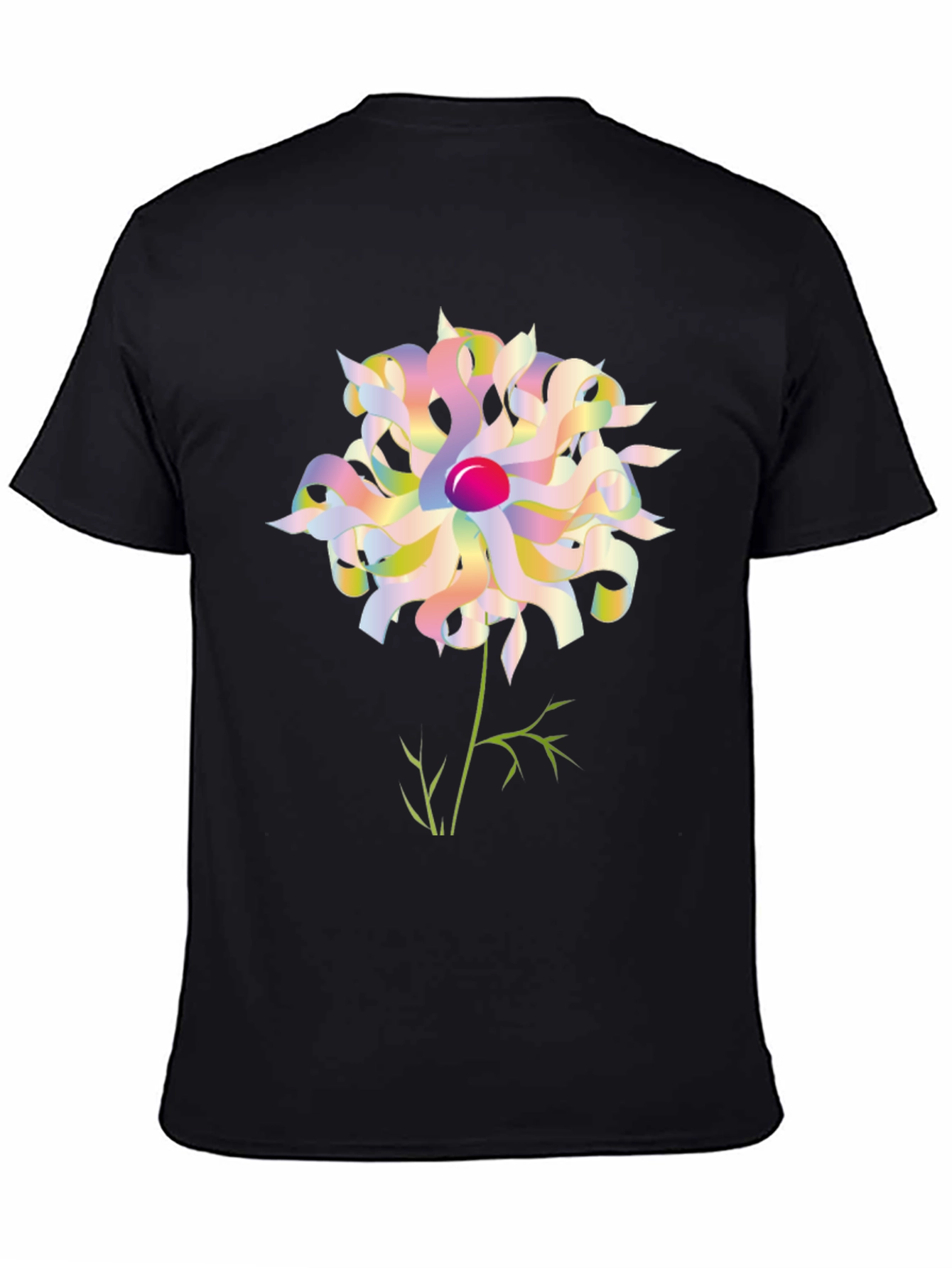 Abstract Floral Graphic Tee - Black Unisex Shirt