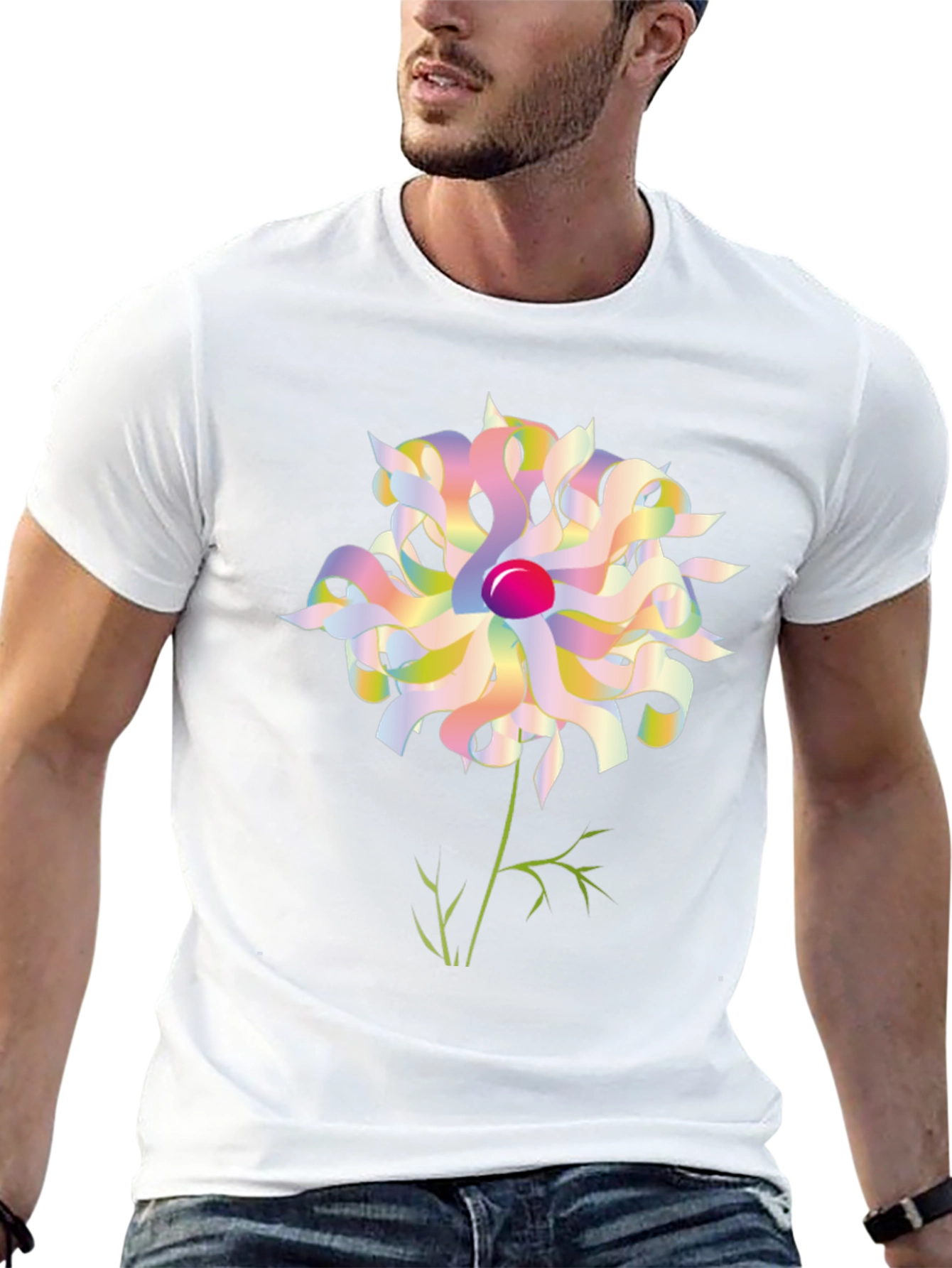 Abstract Floral Graphic Tee - Black Unisex Shirt