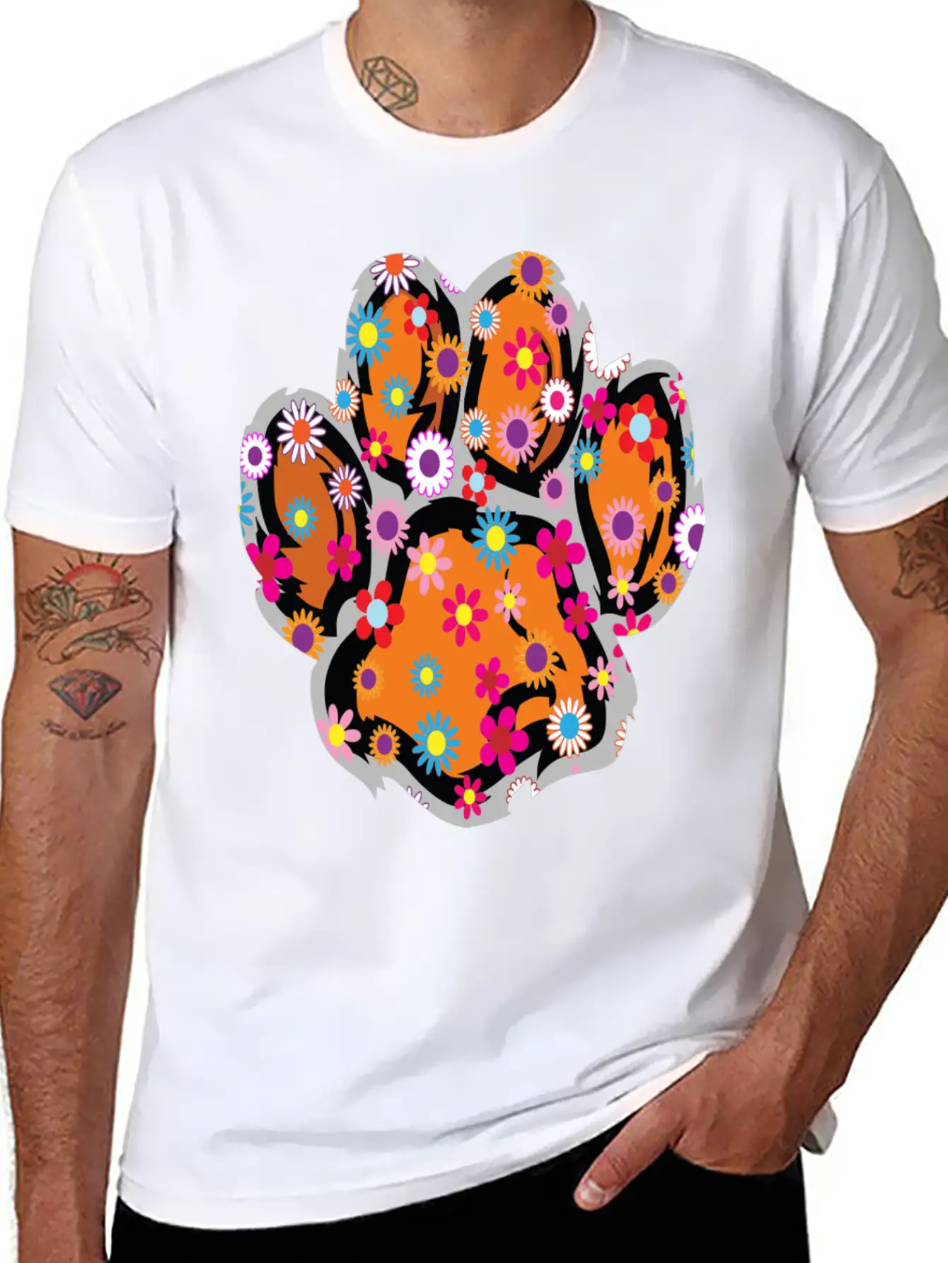 A Baby Tiger With Flowers, Cute Baby Tiger Classic Cotton Tee – Unisex Comfort For Any Season