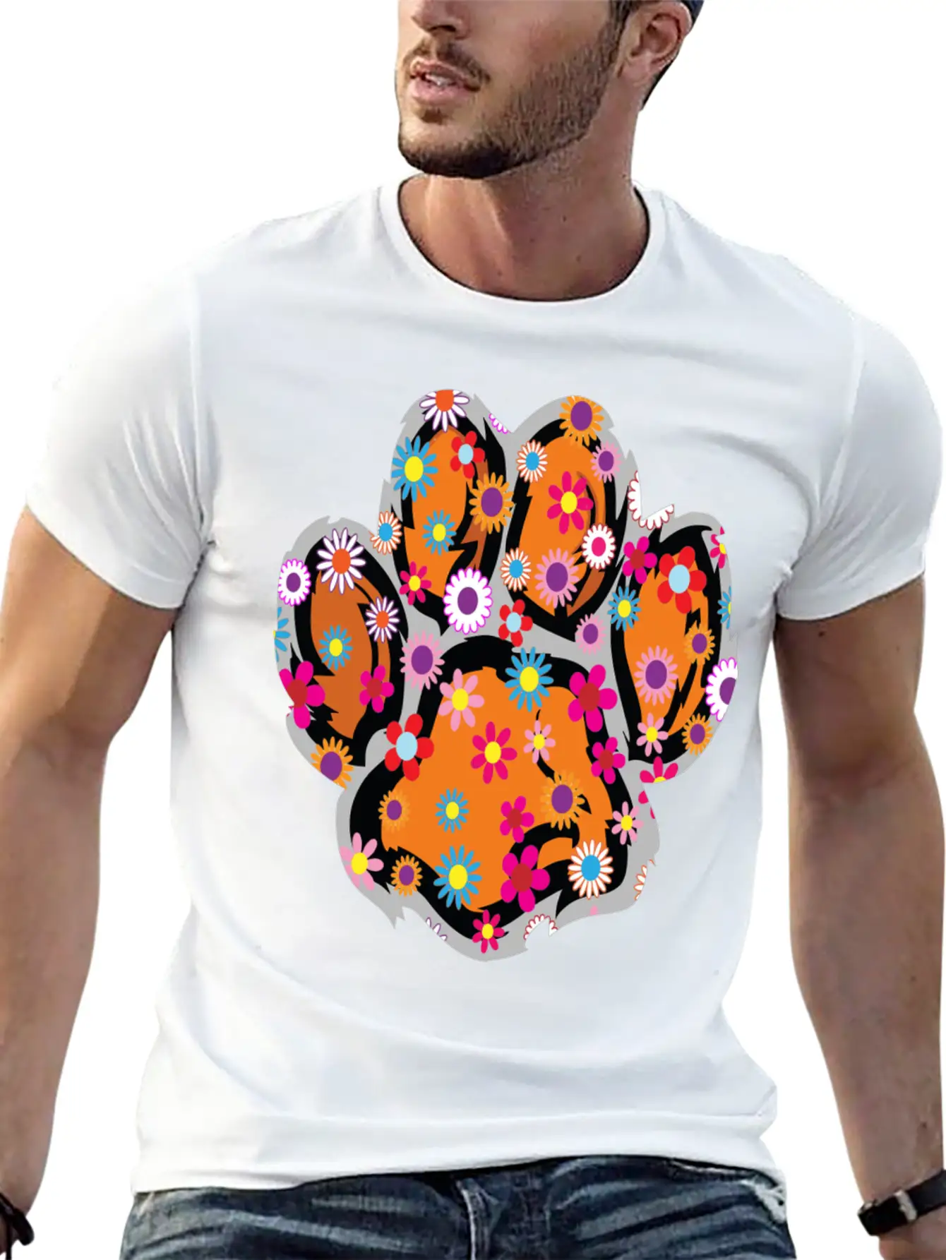 A Baby Tiger With Flowers, Cute Baby Tiger Classic Cotton Tee – Unisex Comfort For Any Season