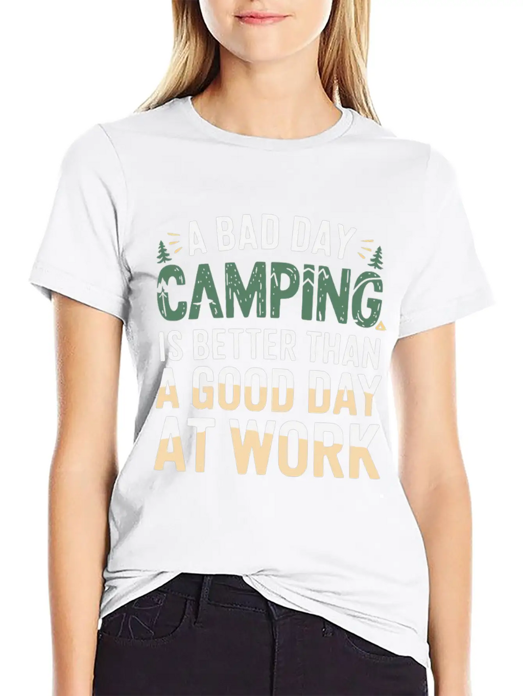A Bad Day Camping Is Better Than A Good Day At Wor Timeless Short Sleeve Tee – Comfy And Minimalist Design
