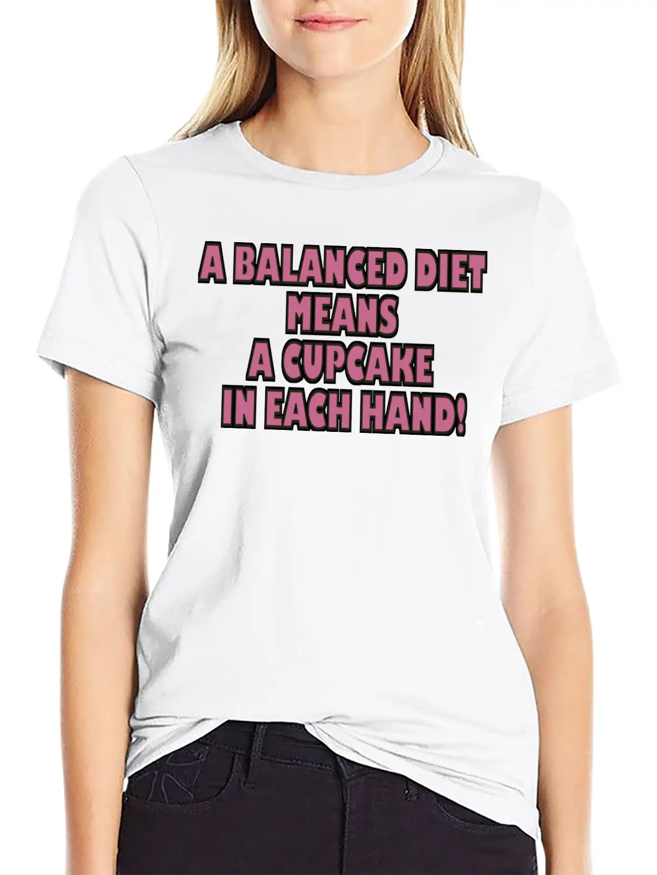 A BALANCED DIET MEANS A CUPCAKE IN EACH HAND Classic Cotton Tee – Unisex Comfort For Any Season