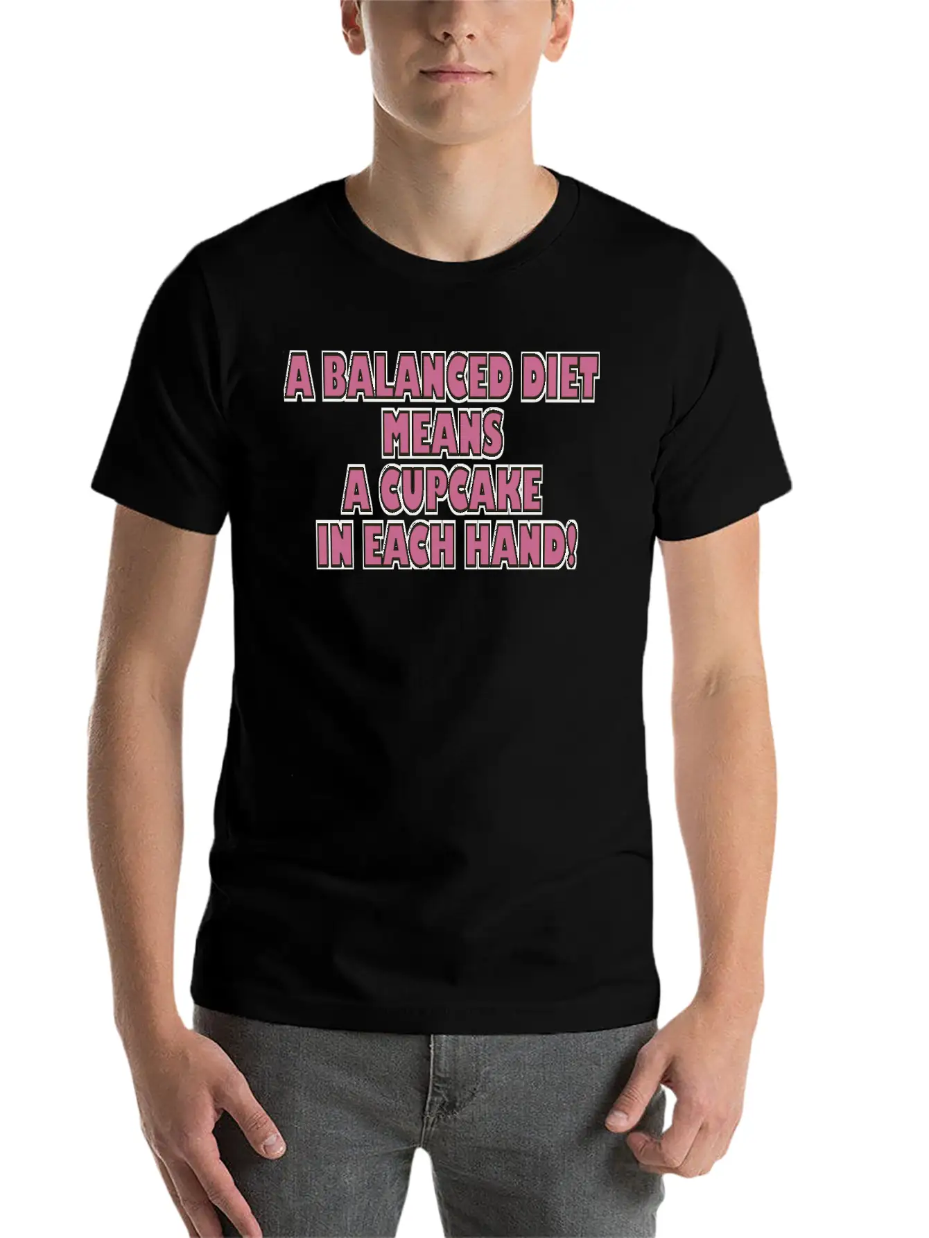 A BALANCED DIET MEANS A CUPCAKE IN EACH HAND Classic Cotton Tee – Unisex Comfort For Any Season