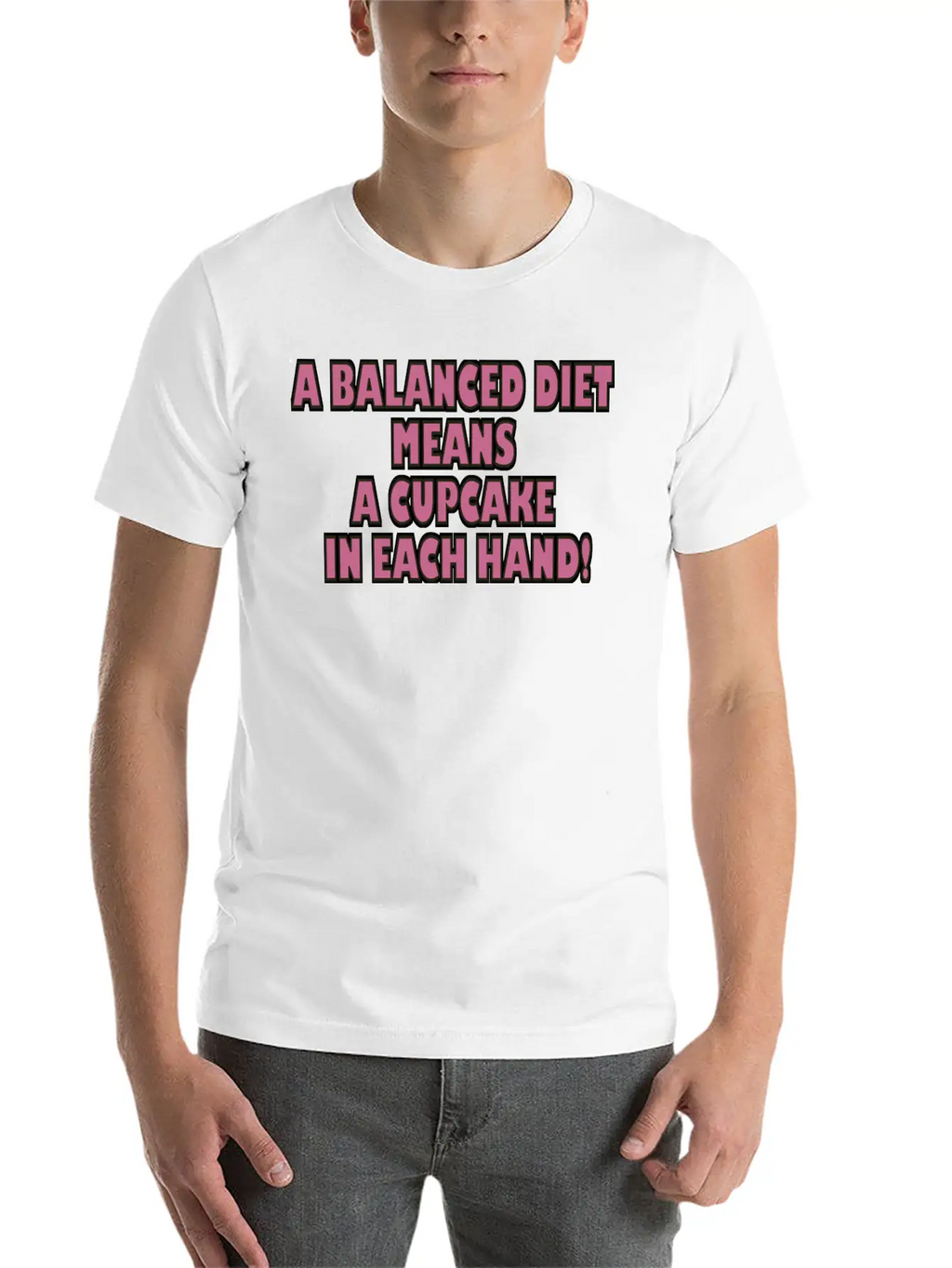A BALANCED DIET MEANS A CUPCAKE IN EACH HAND Classic Cotton Tee – Unisex Comfort For Any Season