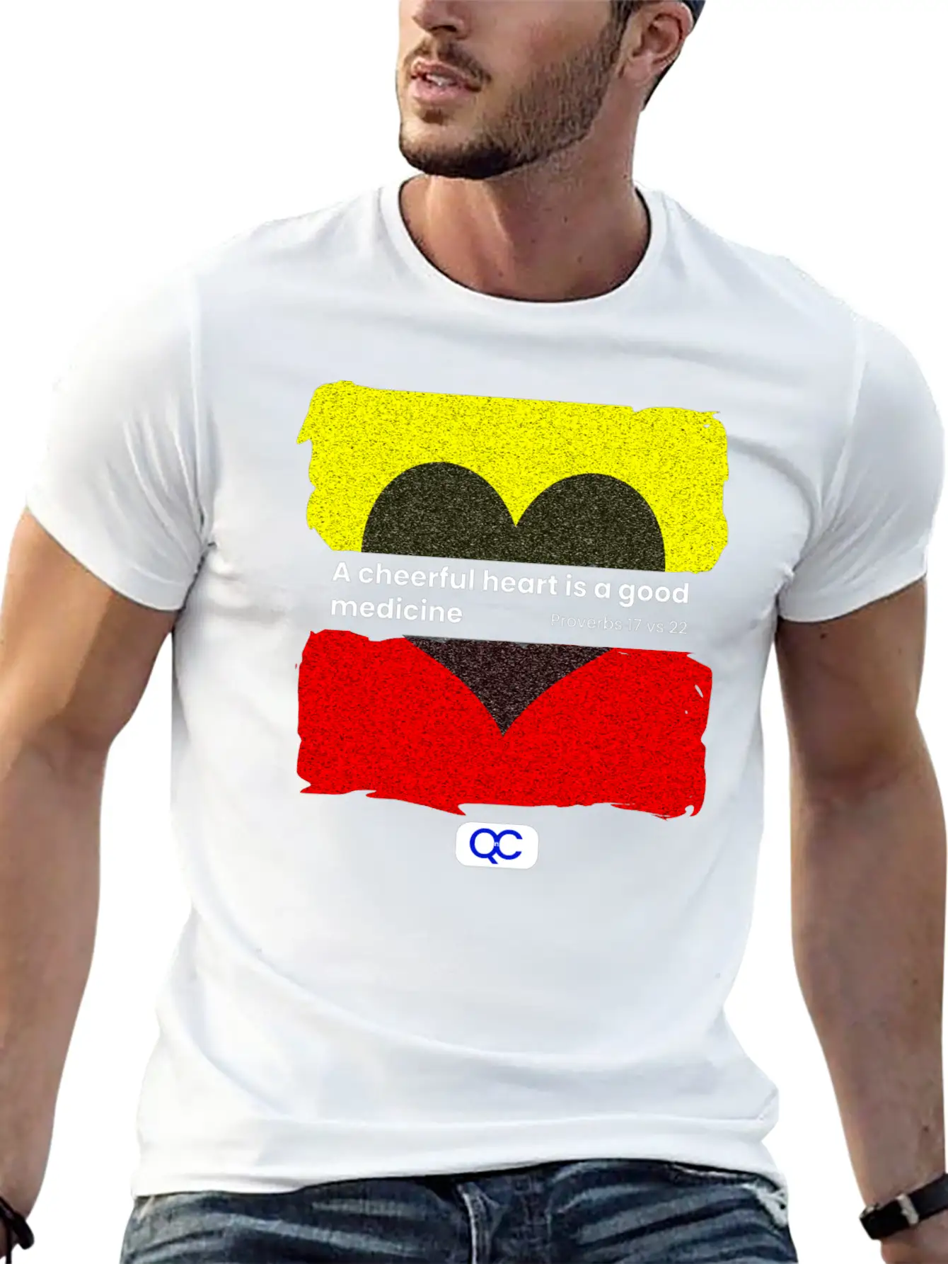 A Cheerful Heart Is A Good Medicine Relaxed Everyday Tee – Lightweight And Durable Cotton