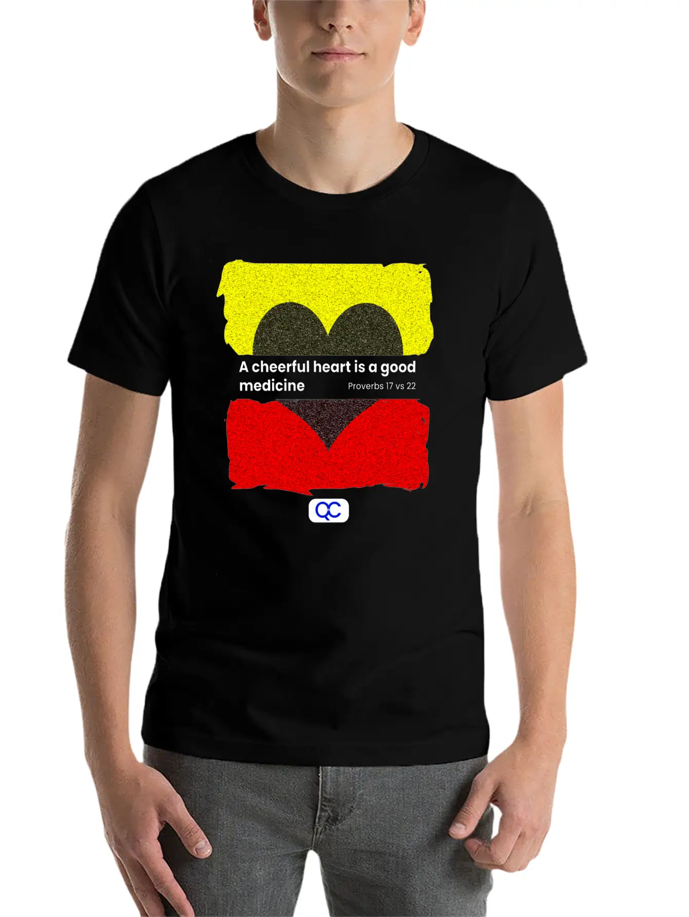 A Cheerful Heart Is A Good Medicine Relaxed Everyday Tee – Lightweight And Durable Cotton