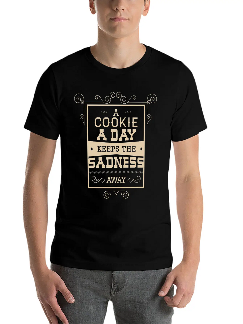 A Cookie A Day Keeps The Sadness Away Breathable Graphic T-Shirt – Perfect For Casual Days