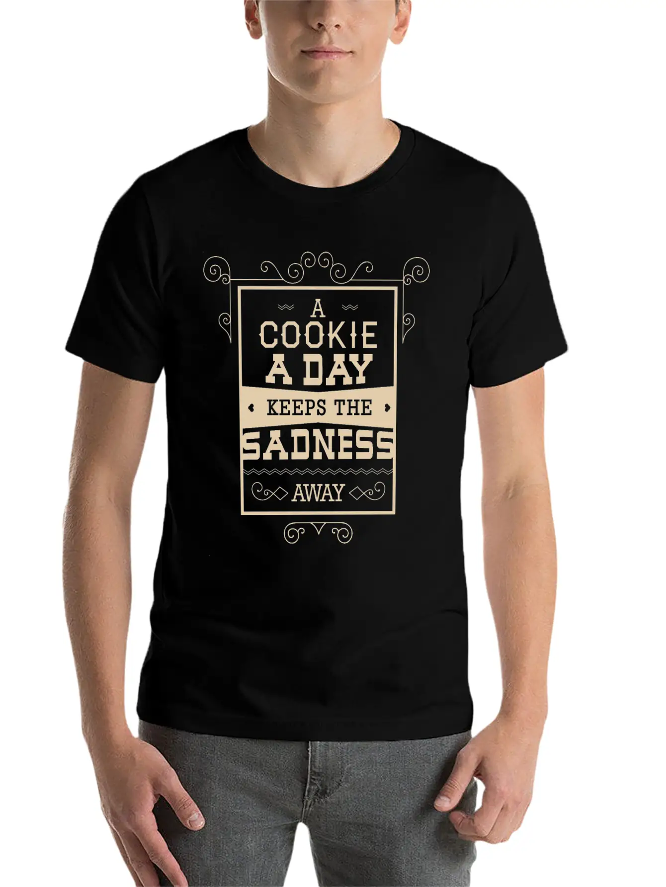 A Cookie A Day Keeps The Sadness Away Breathable Graphic T-Shirt – Perfect For Casual Days