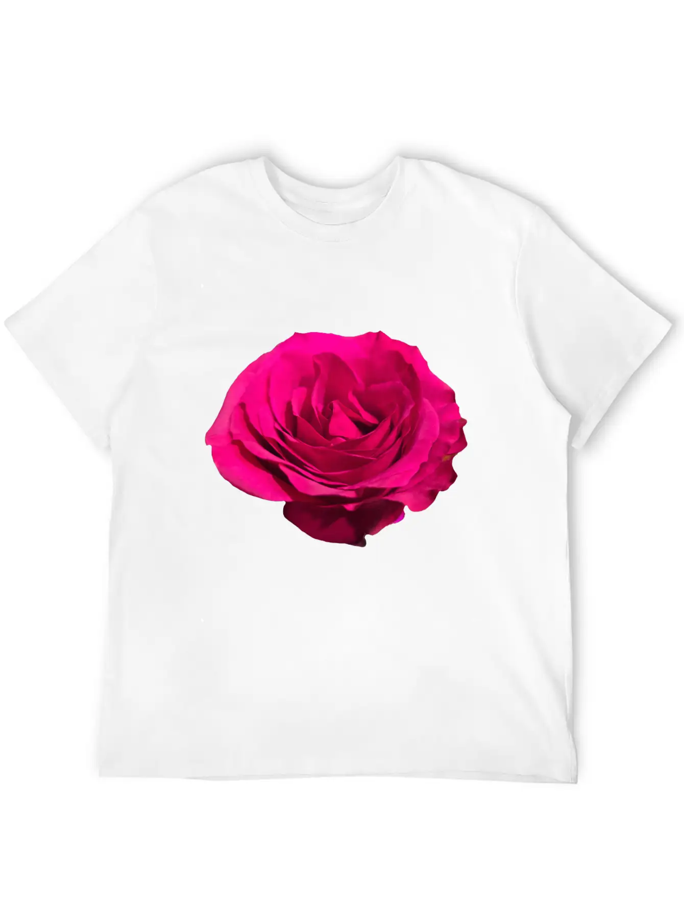 A Dark Pink Rose Filly Open In Full Bloom Sticker Breathable Graphic T-Shirt – Perfect For Casual Days