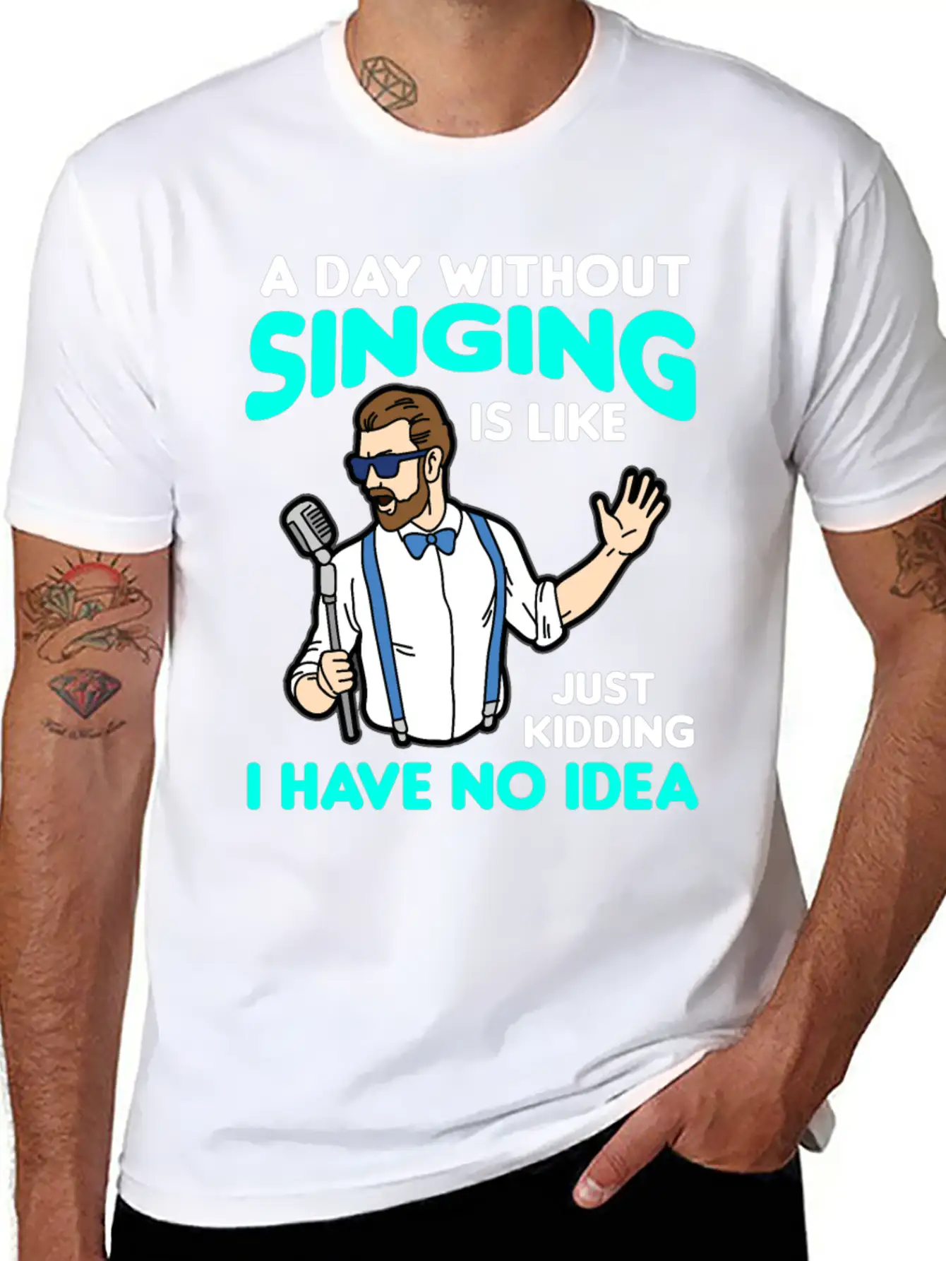 A DAY WITHOUT SINGING Breathable Graphic T-Shirt – Perfect For Casual Days