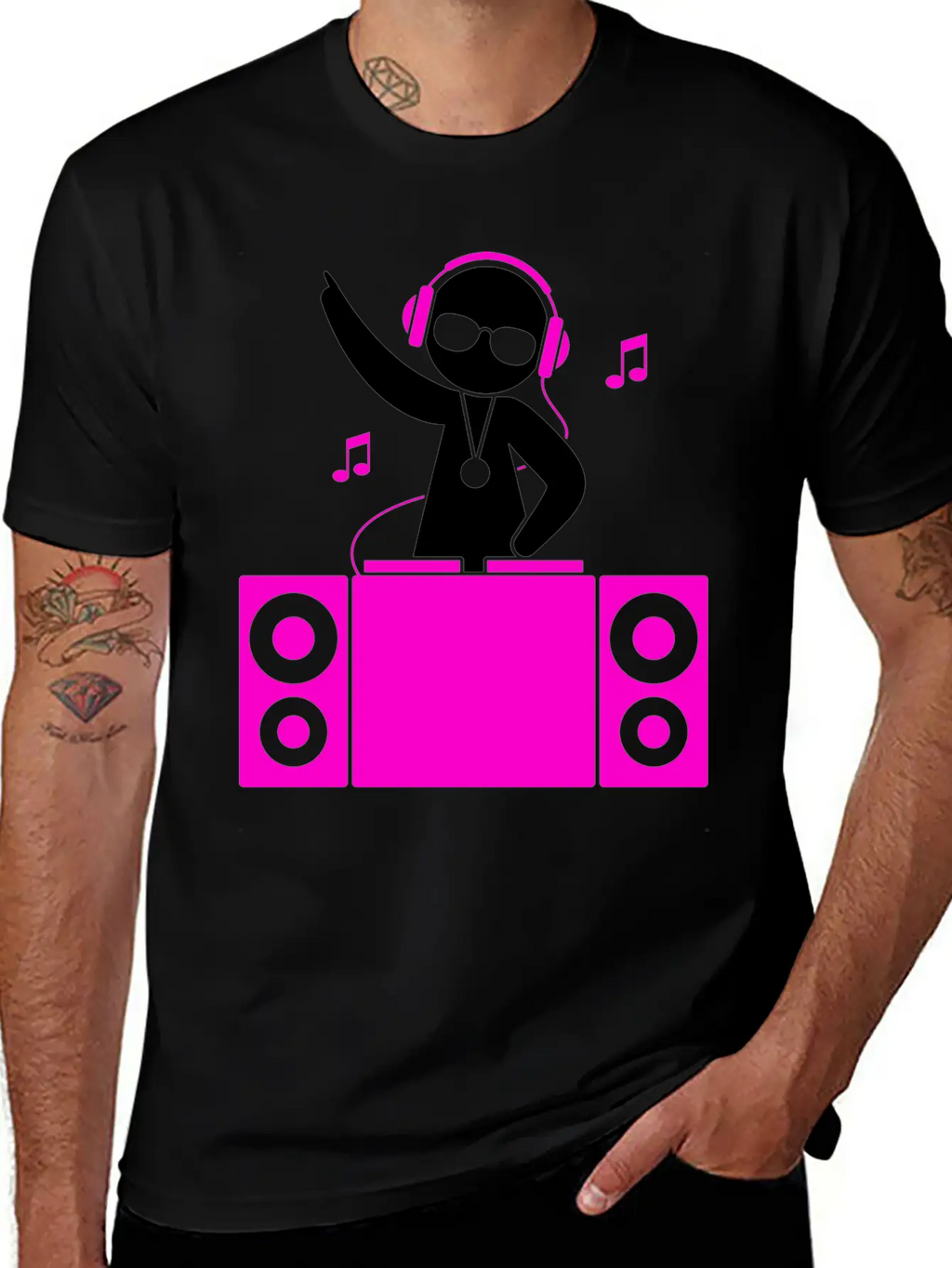 A DJ Plays Cool Music Classic Cotton Tee – Unisex Comfort For Any Season