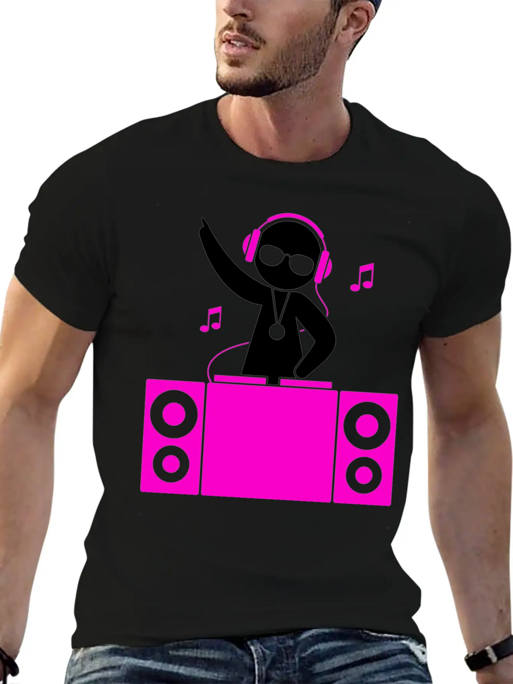 A DJ Plays Cool Music Classic Cotton Tee – Unisex Comfort For Any Season