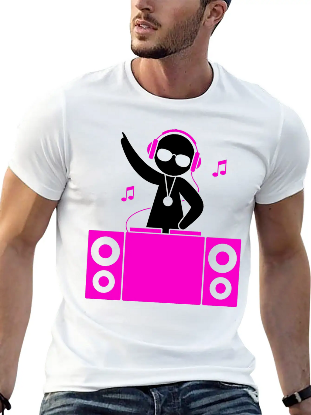A DJ Plays Cool Music Classic Cotton Tee – Unisex Comfort For Any Season
