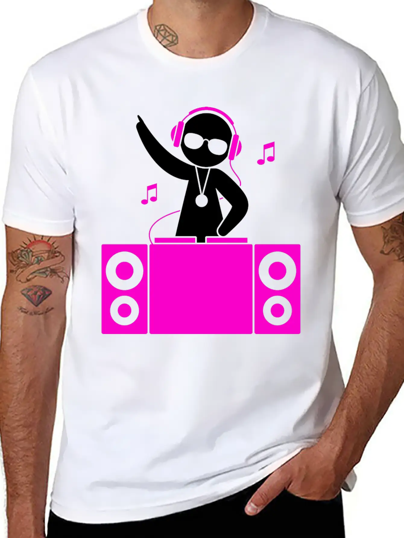 A DJ Plays Cool Music Classic Cotton Tee – Unisex Comfort For Any Season