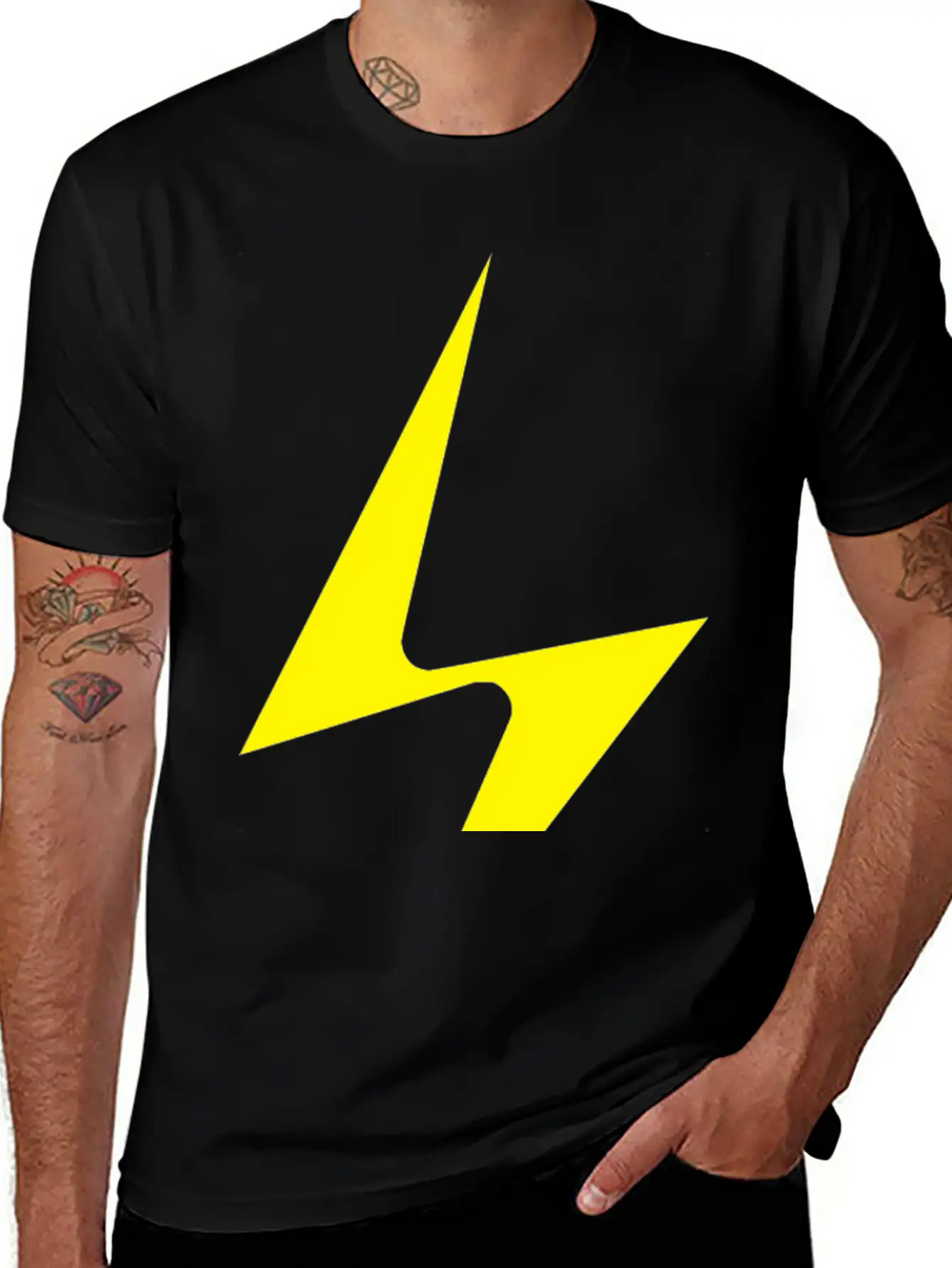 A Lightning Bolt Essential Cotton Tee For Daily Outfits – Unisex Style