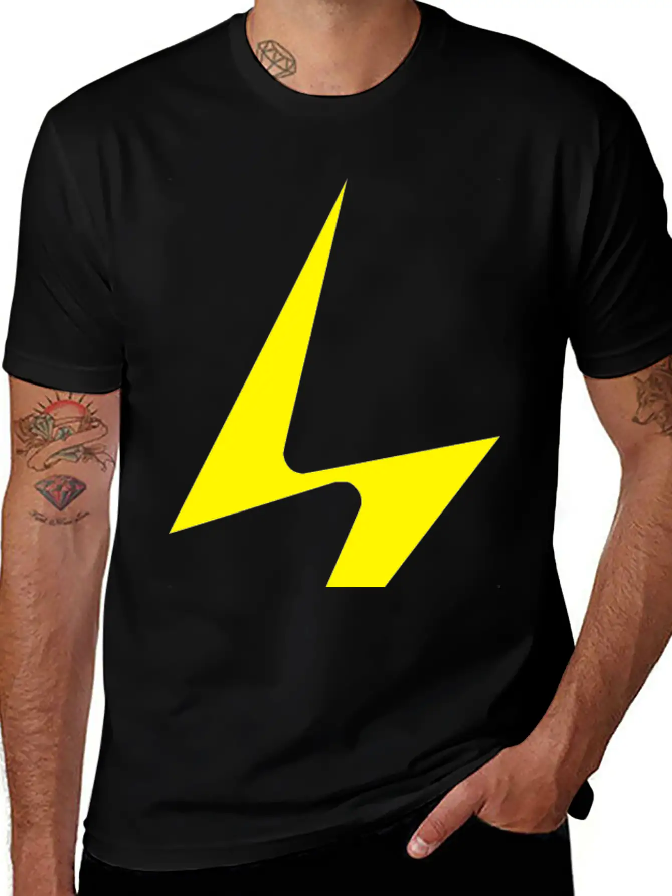 A Lightning Bolt Essential Cotton Tee For Daily Outfits – Unisex Style