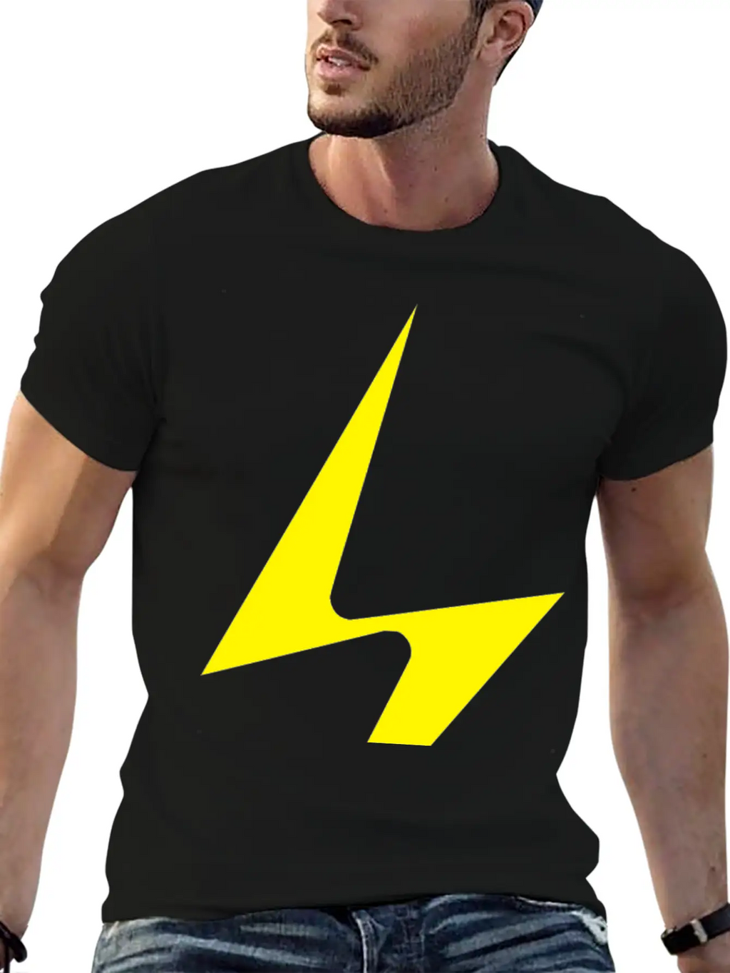 A Lightning Bolt Essential Cotton Tee For Daily Outfits – Unisex Style