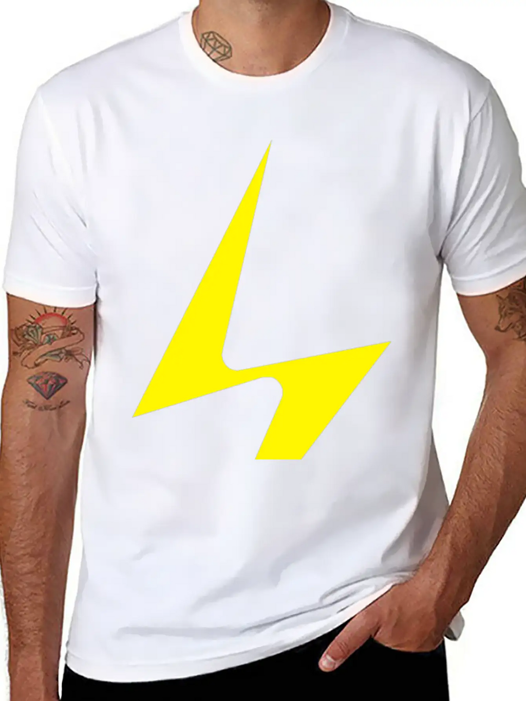 A Lightning Bolt Essential Cotton Tee For Daily Outfits – Unisex Style
