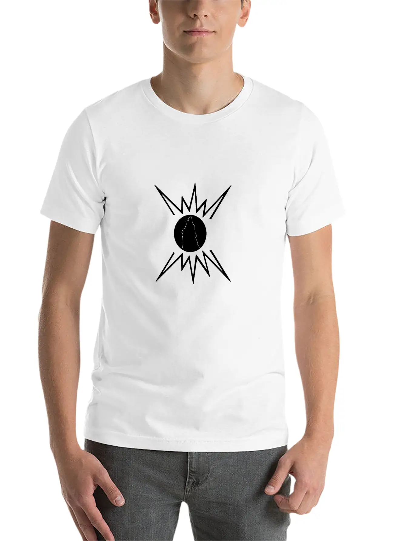 A Lonely Wolf, Silhouette Breathable Graphic T-Shirt – Perfect For Casual Days
