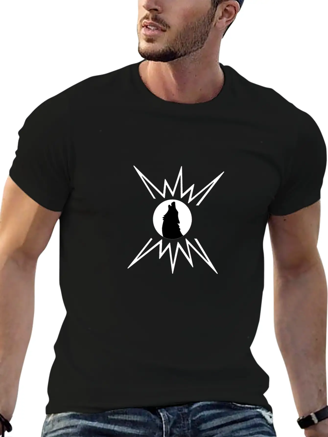 A Lonely Wolf, Silhouette Breathable Graphic T-Shirt – Perfect For Casual Days