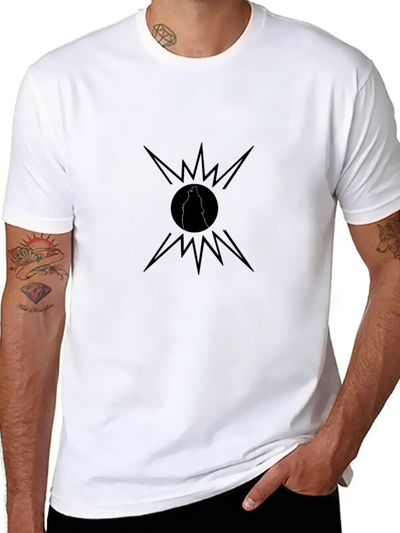 A Lonely Wolf, Silhouette Breathable Graphic T-Shirt – Perfect For Casual Days