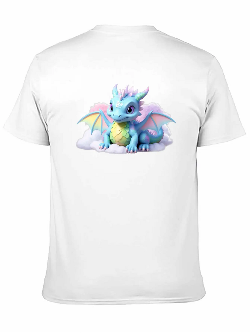 A Pastel Colored Baby Dragon On A Cloud Stylish Everyday T-Shirt – Unisex Basic Cotton Tee