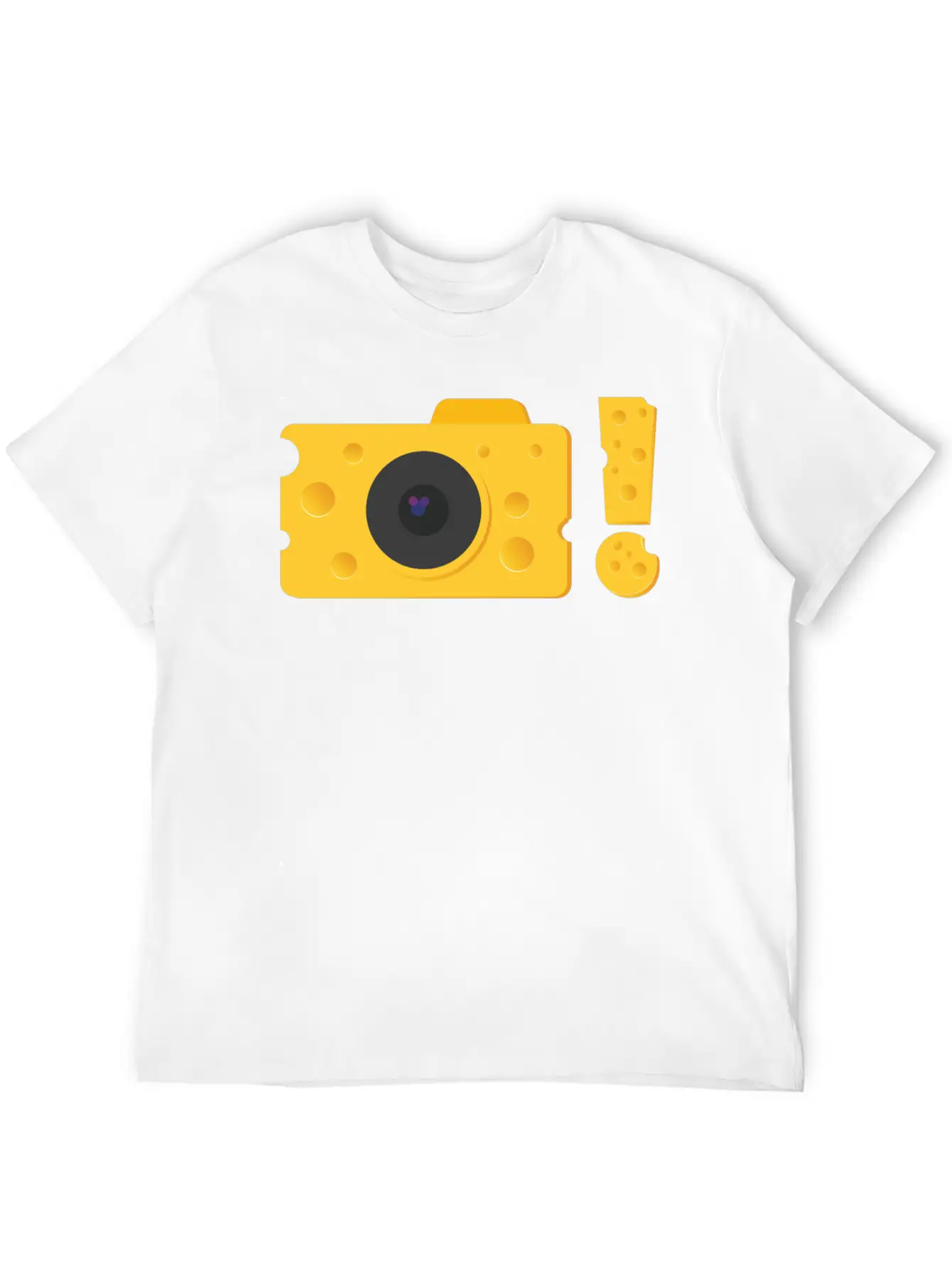 A Piece Of Cheese Camera Breathable Graphic T-Shirt – Perfect For Casual Days