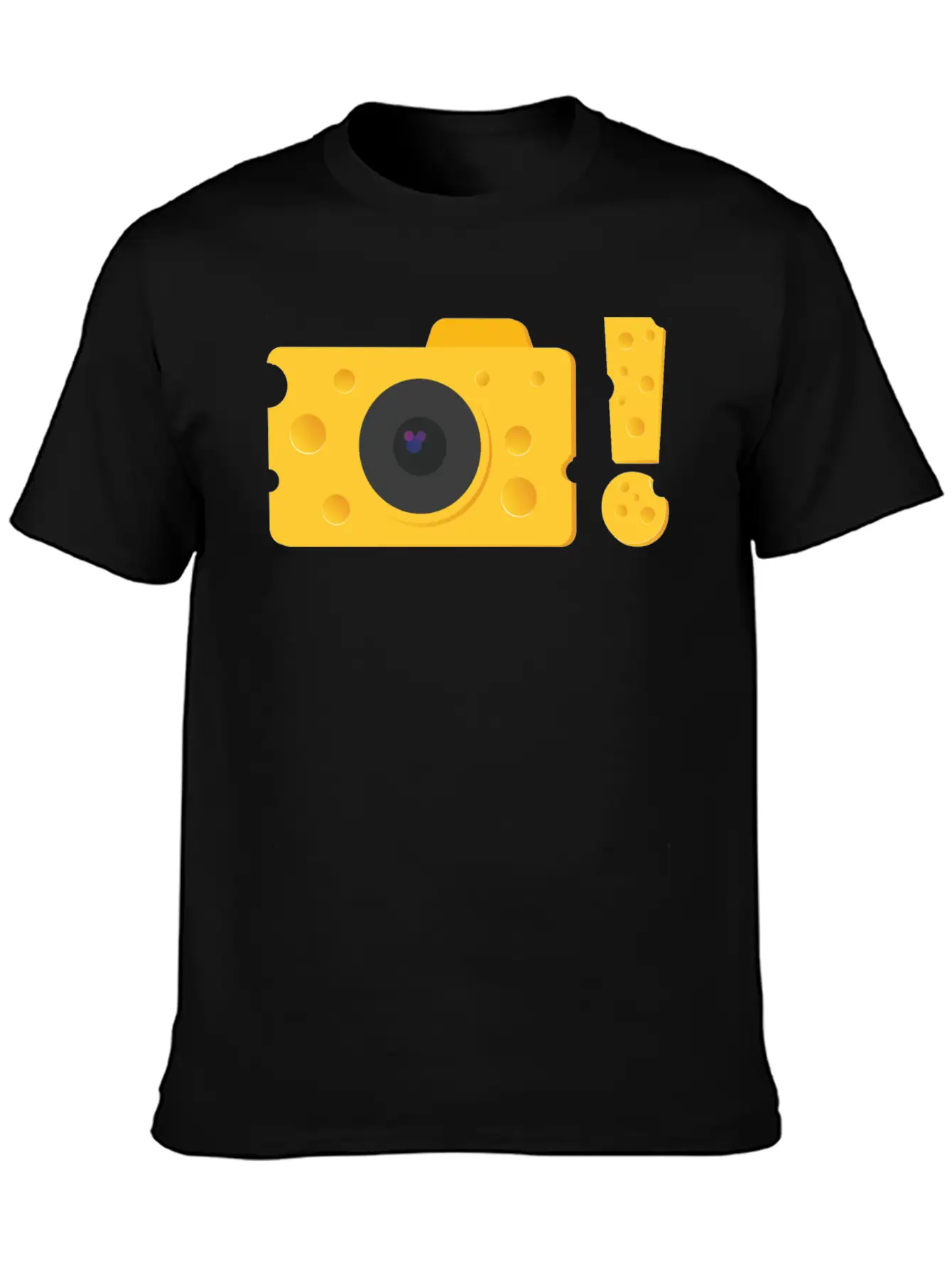 A Piece Of Cheese Camera Breathable Graphic T-Shirt – Perfect For Casual Days