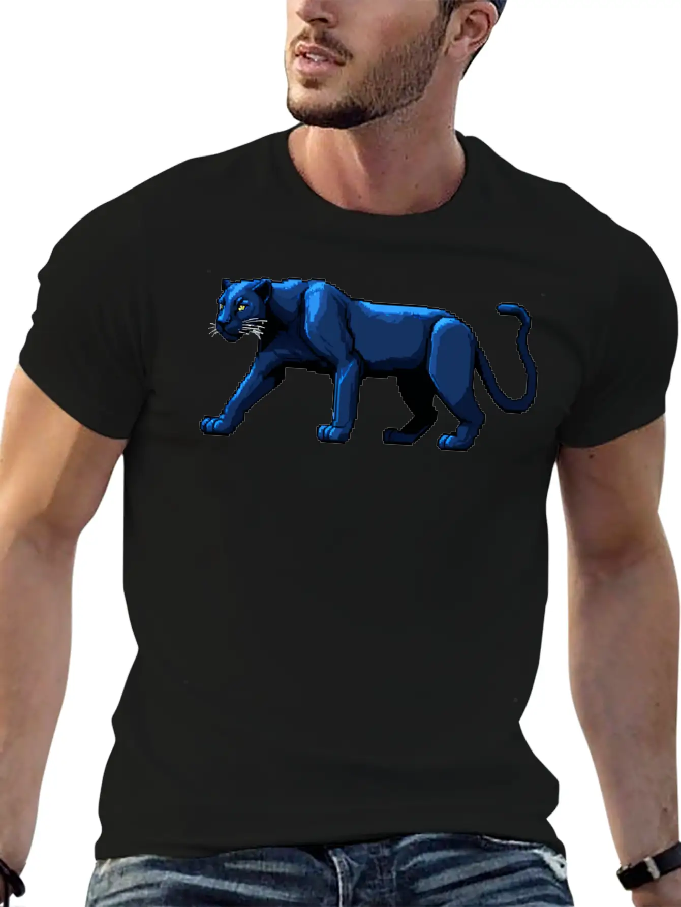 A Pixel Art Of A Panther Unisex Casual T-Shirt – Clean Design For Daily Comfort
