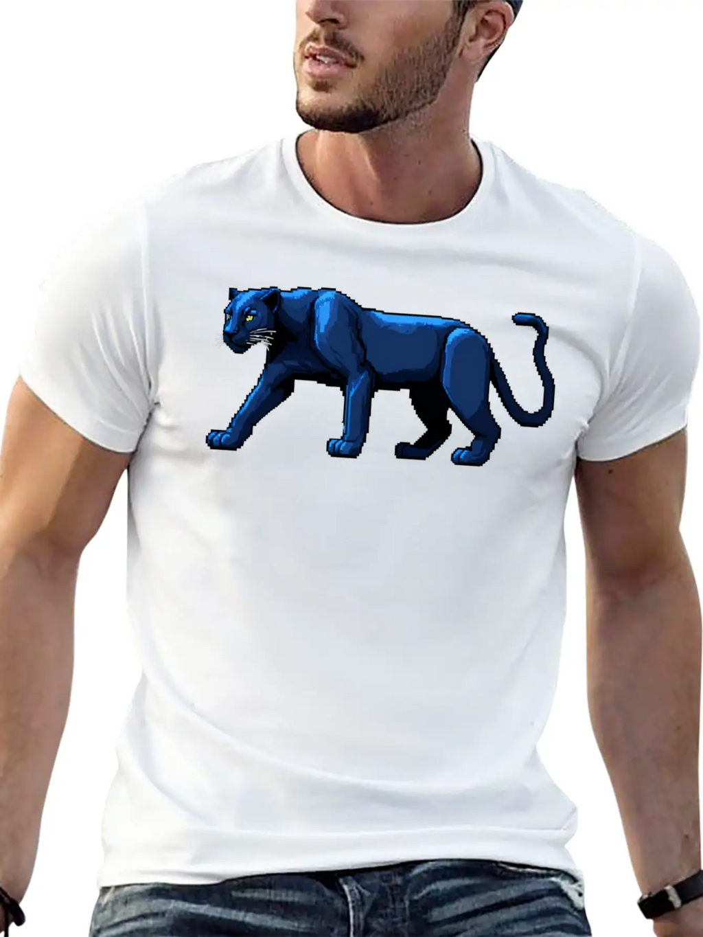 A Pixel Art Of A Panther Unisex Casual T-Shirt – Clean Design For Daily Comfort