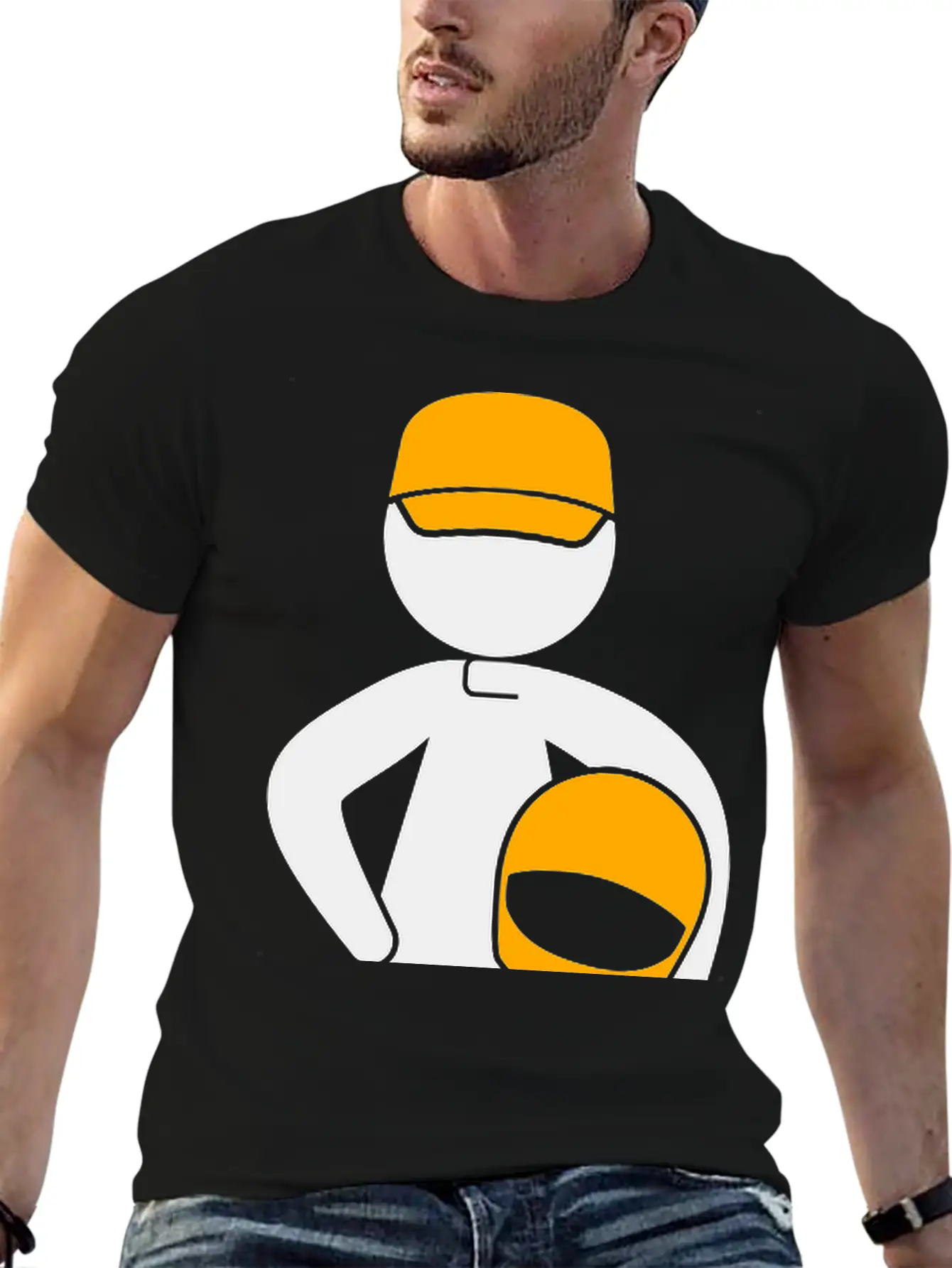 A Racer With Helmet Breathable Soft Cotton T-Shirt – Timeless Casual Look