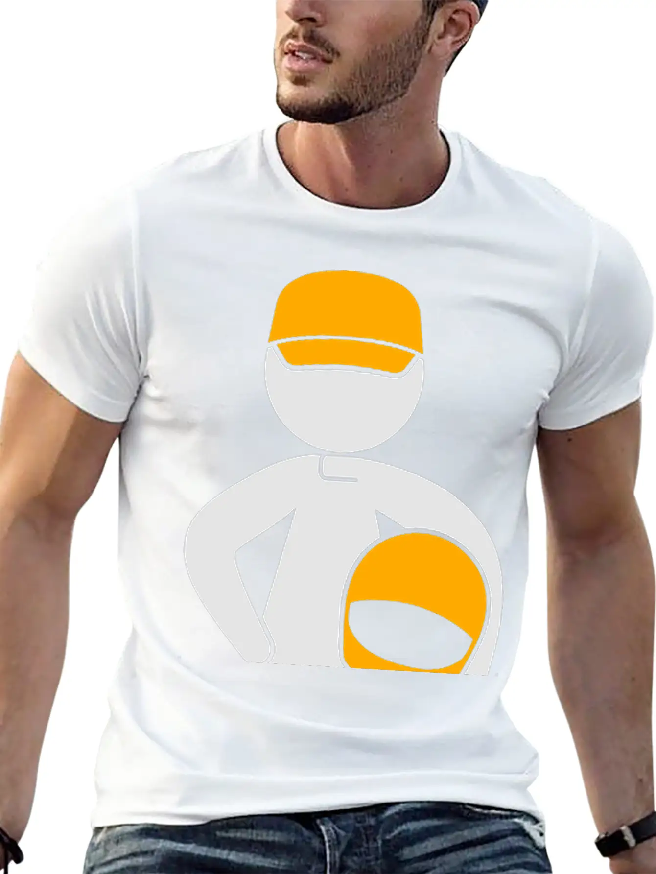 A Racer With Helmet Breathable Soft Cotton T-Shirt – Timeless Casual Look