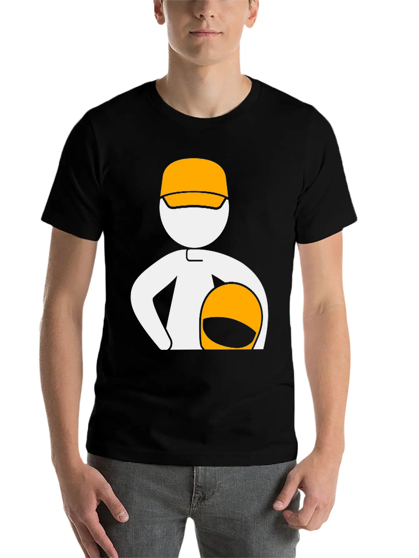 A Racer With Helmet Breathable Soft Cotton T-Shirt – Timeless Casual Look