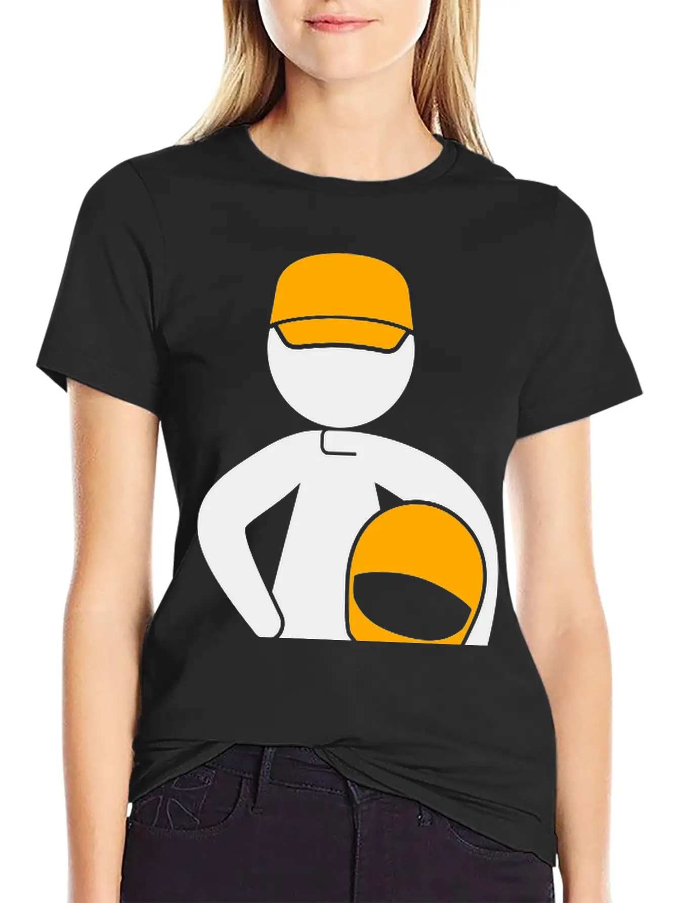 A Racer With Helmet Breathable Soft Cotton T-Shirt – Timeless Casual Look