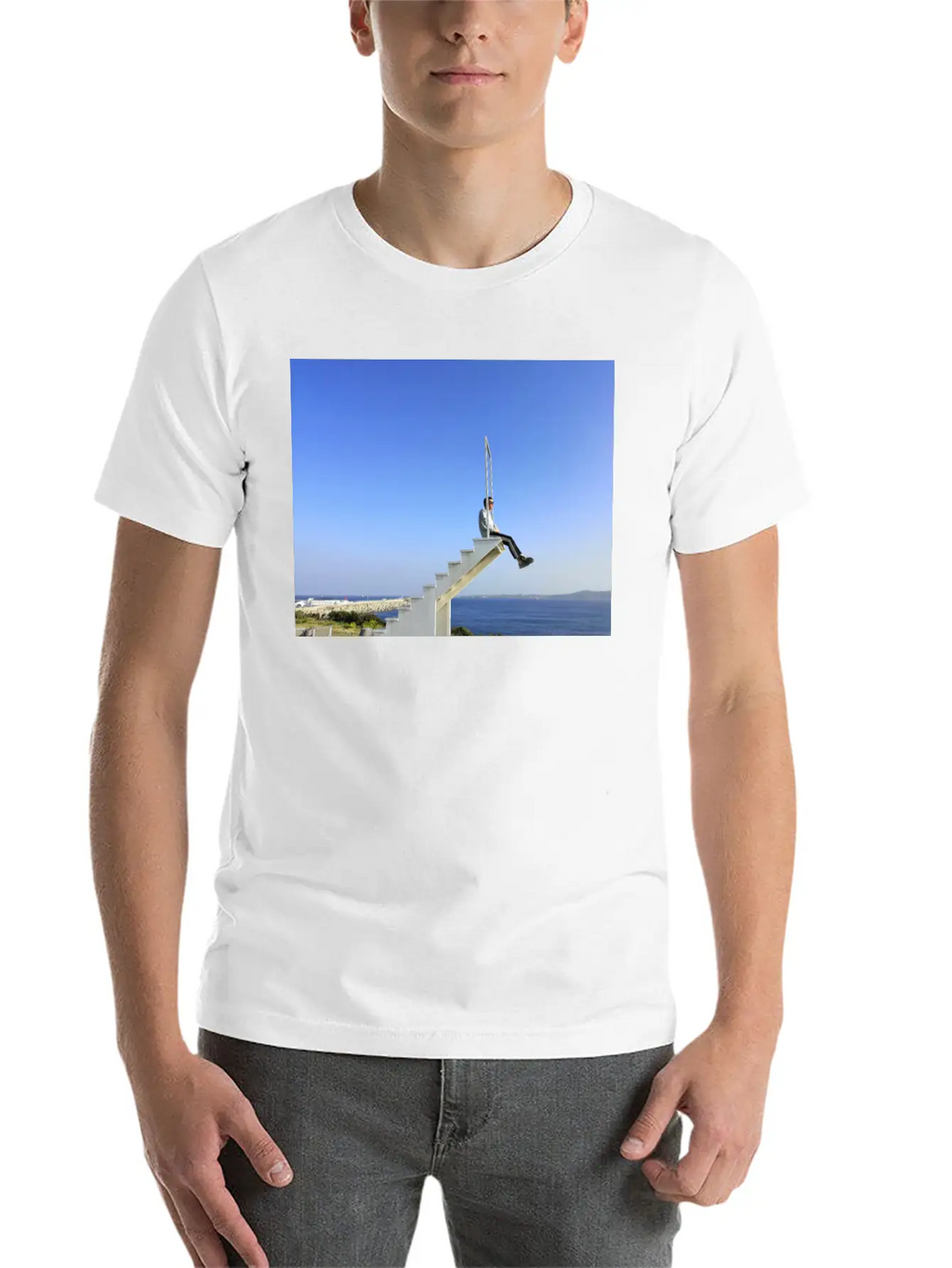 A Stair Boy In The Sky Breathable Soft Cotton T-Shirt – Timeless Casual Look