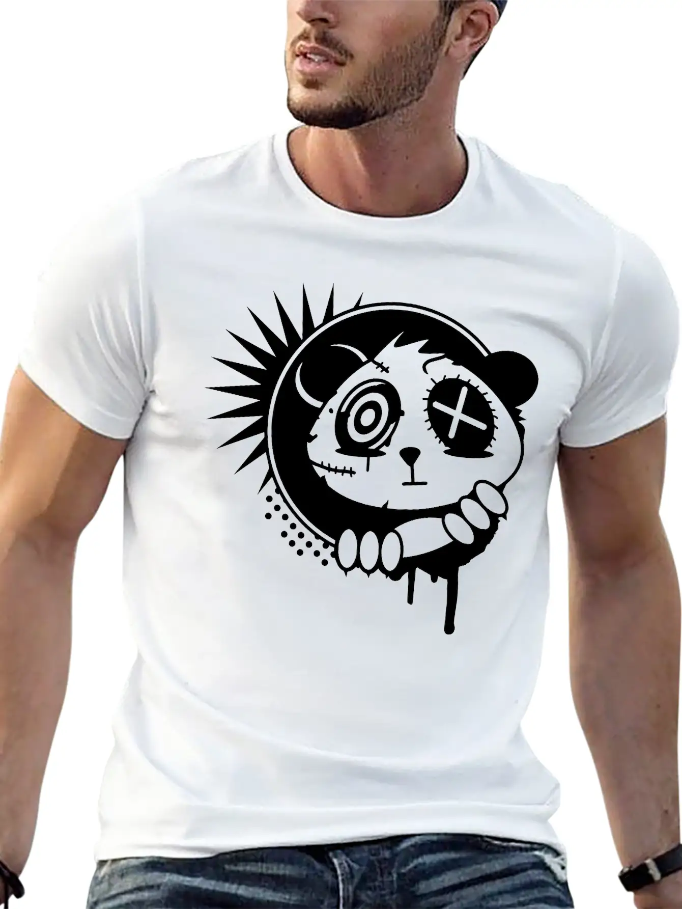 A Sticker With Panda Bear Head Classic Cotton Tee – Unisex Comfort For Any Season