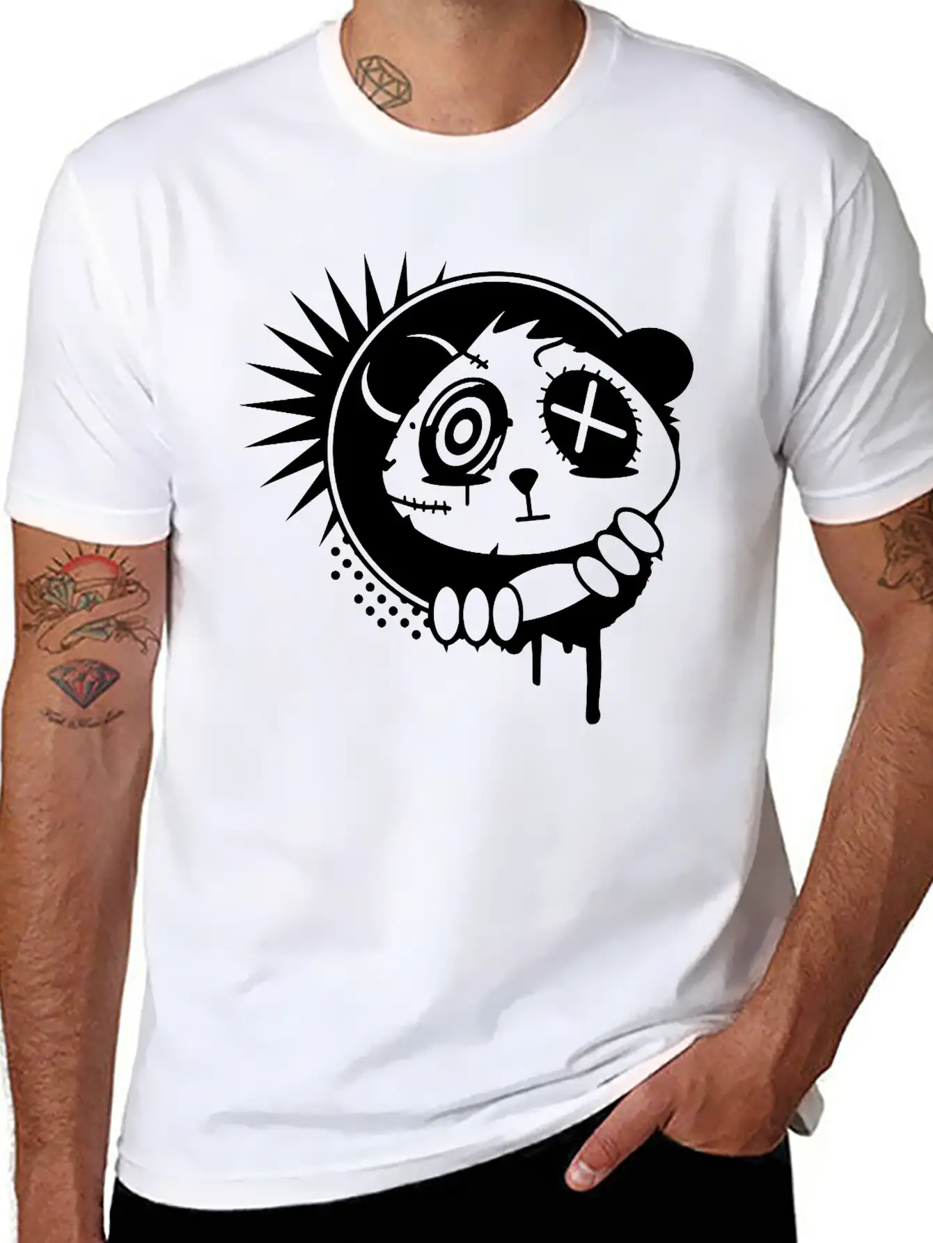 A Sticker With Panda Bear Head Classic Cotton Tee – Unisex Comfort For Any Season