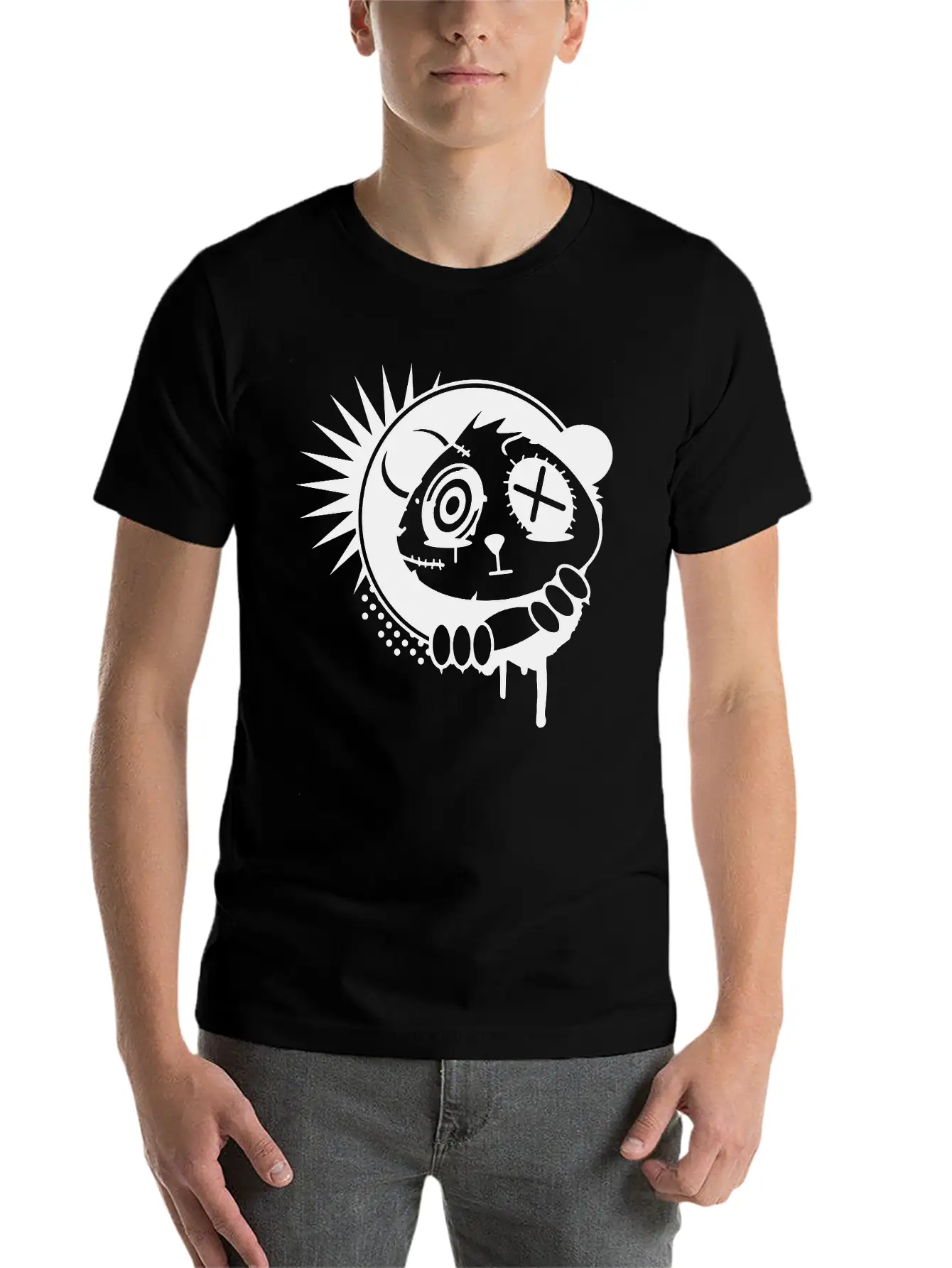 A Sticker With Panda Bear Head Classic Cotton Tee – Unisex Comfort For Any Season