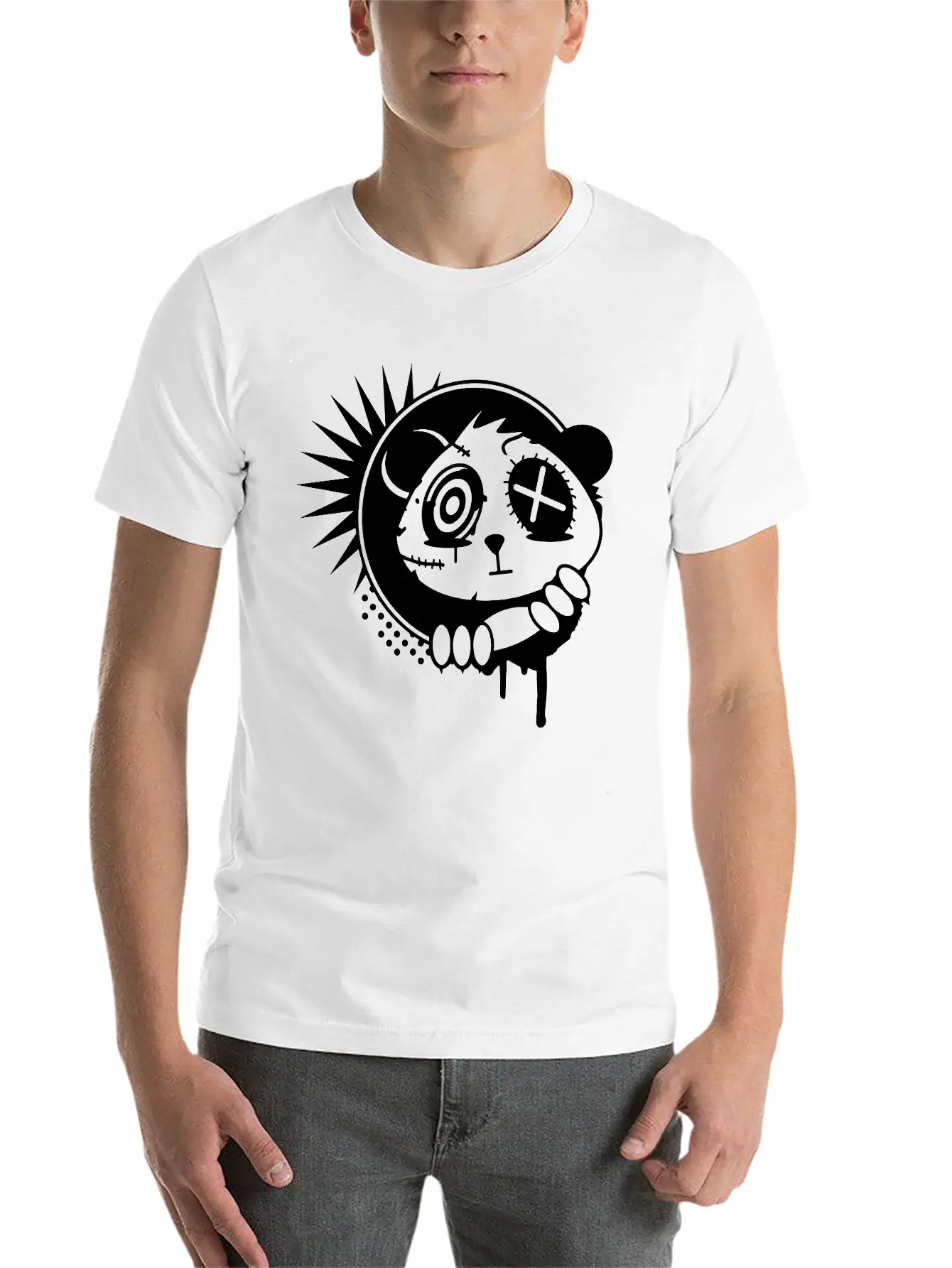 A Sticker With Panda Bear Head Classic Cotton Tee – Unisex Comfort For Any Season