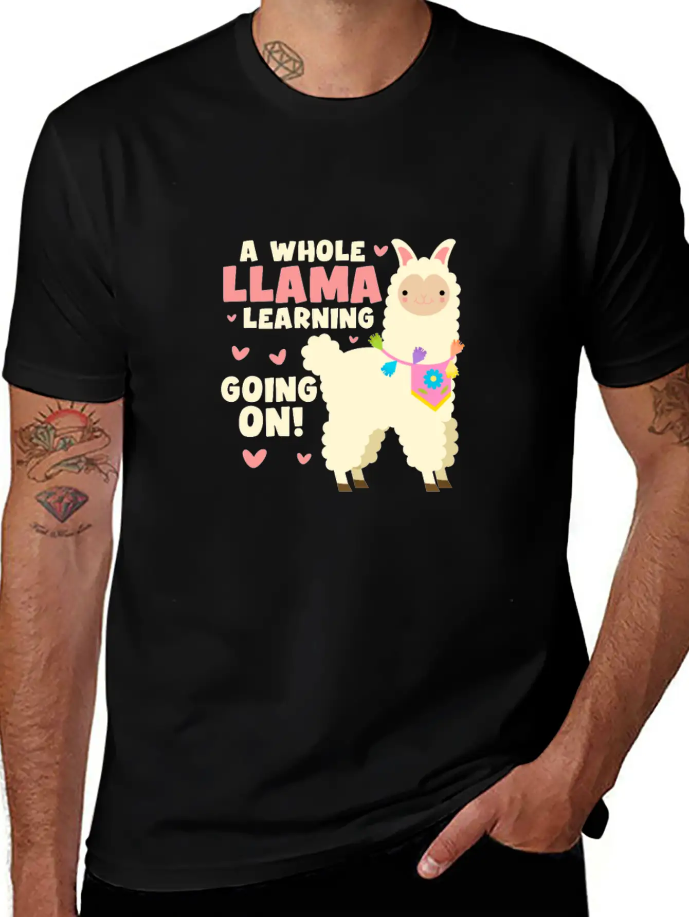 A Whole Llama Learning Going On Classic Cotton Tee – Unisex Comfort For Any Season