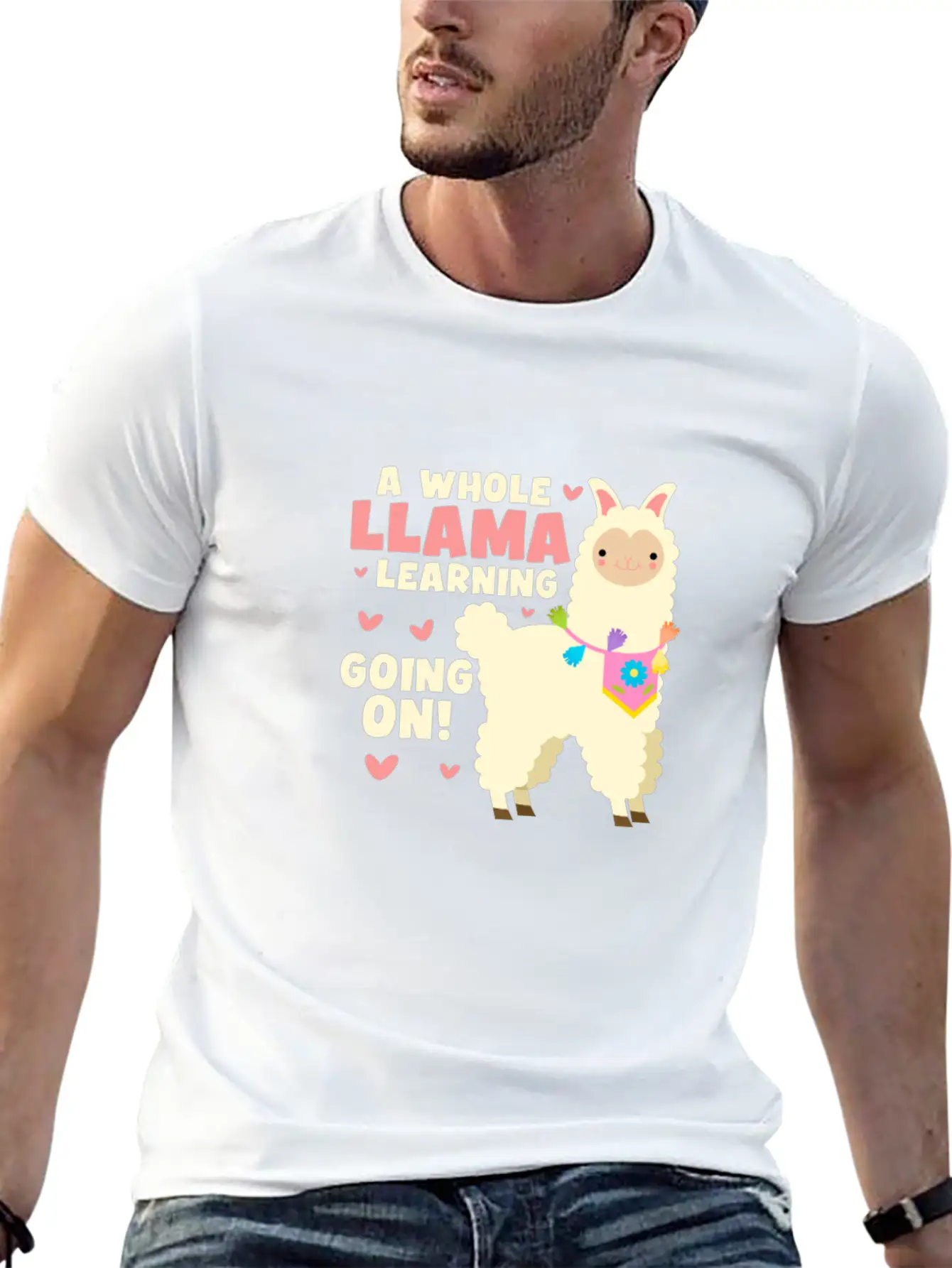 A Whole Llama Learning Going On Classic Cotton Tee – Unisex Comfort For Any Season