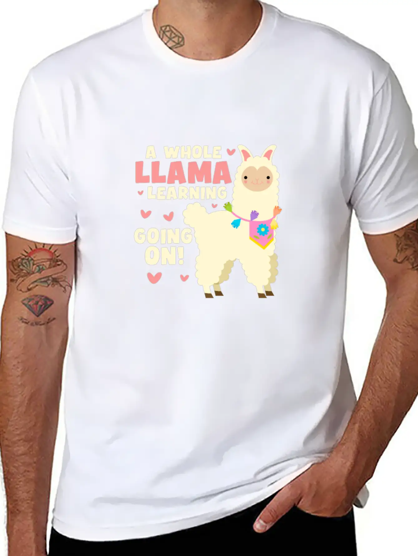A Whole Llama Learning Going On Classic Cotton Tee – Unisex Comfort For Any Season