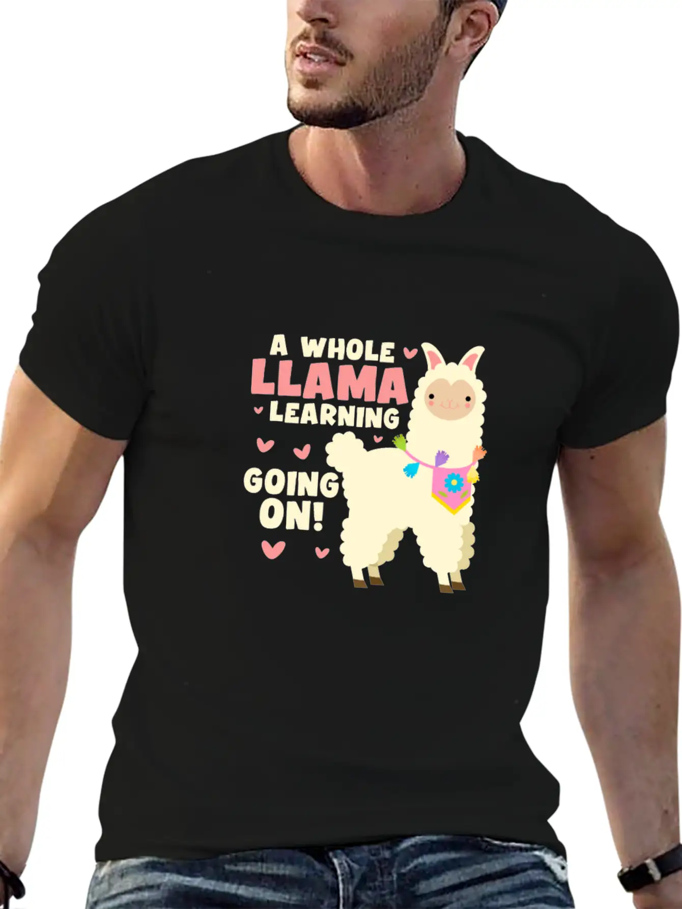 A Whole Llama Learning Going On Classic Cotton Tee – Unisex Comfort For Any Season