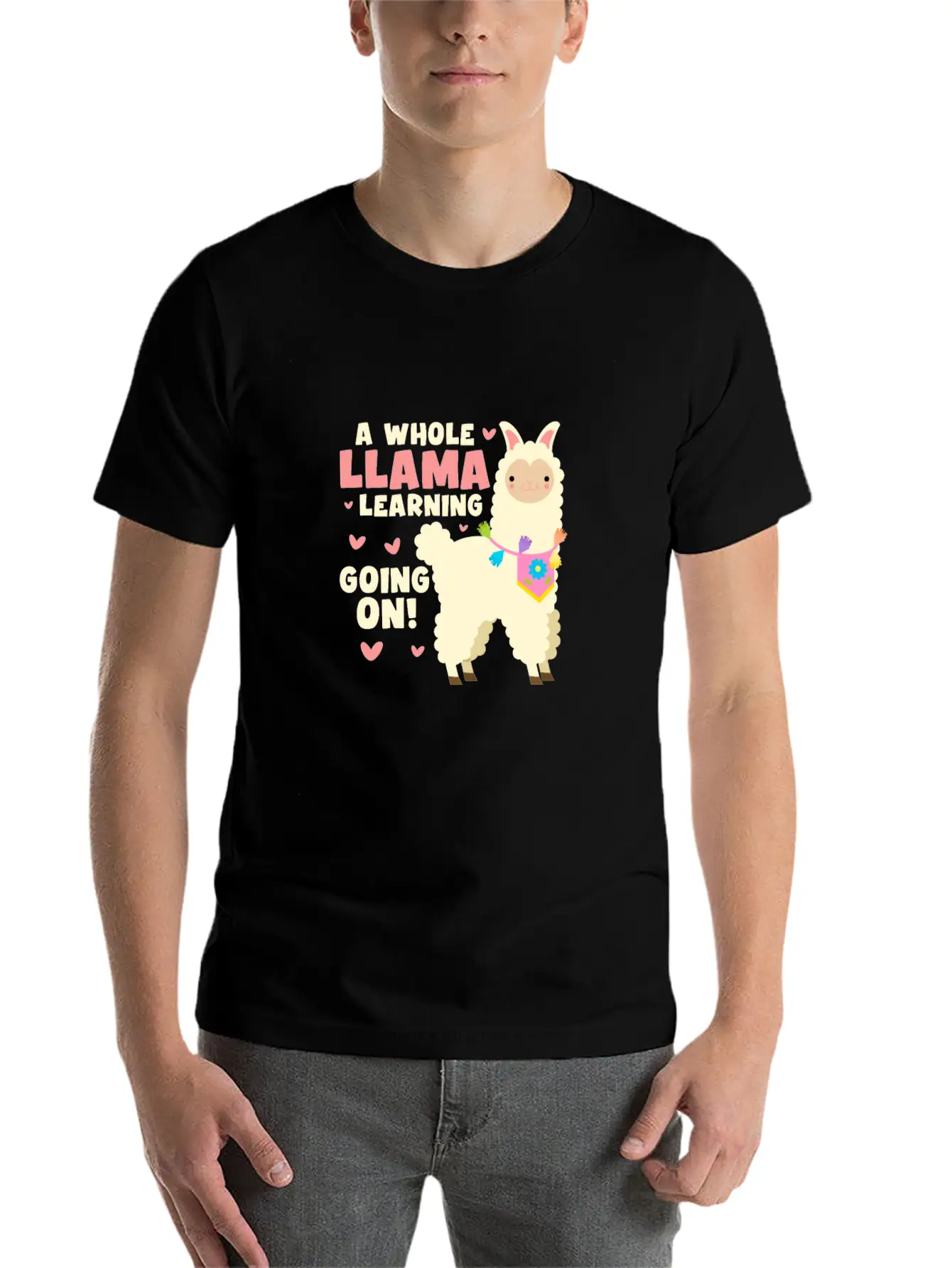 A Whole Llama Learning Going On Classic Cotton Tee – Unisex Comfort For Any Season